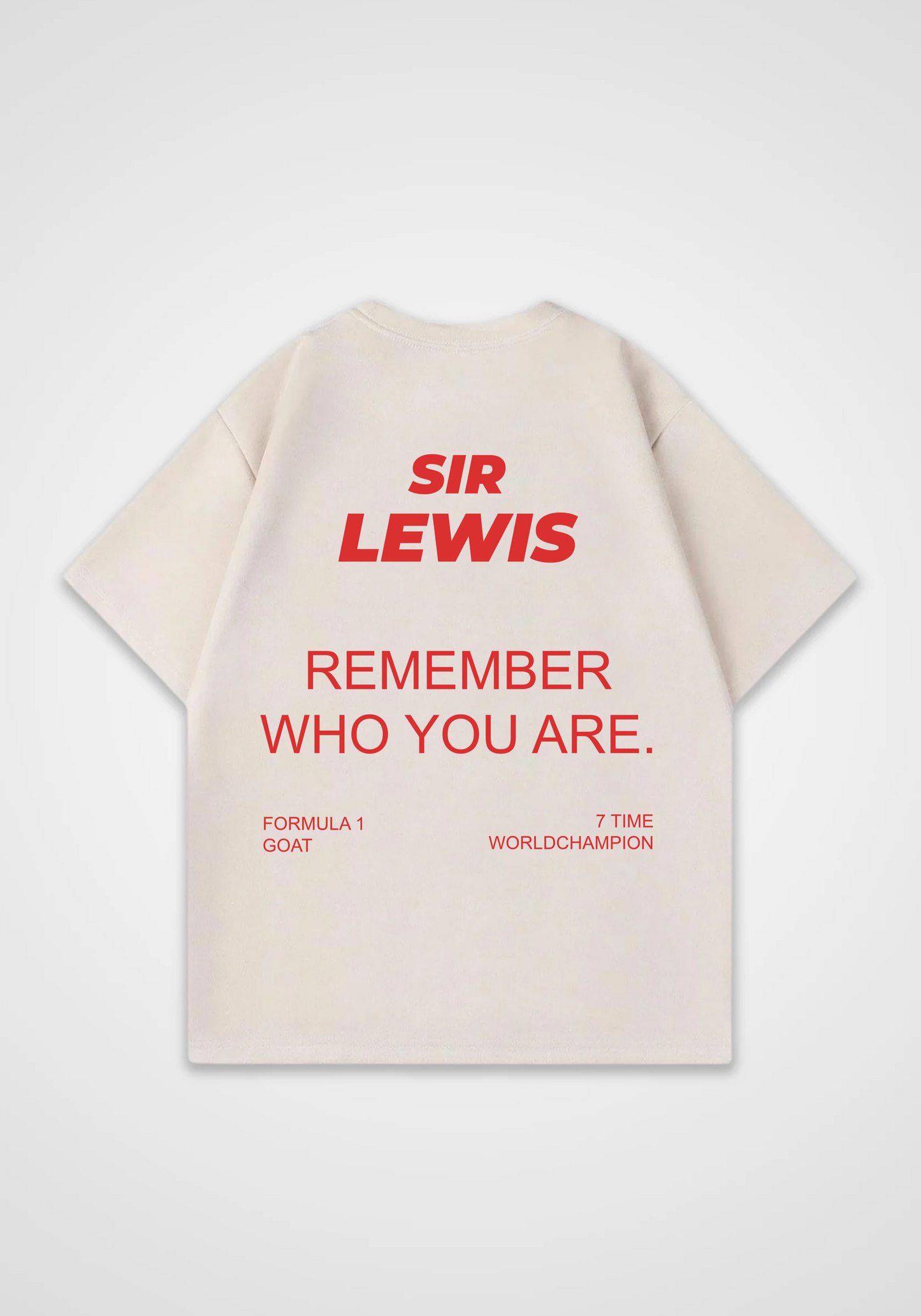 Remember who you are. Oversized Shirt - Beige Back (Designed)