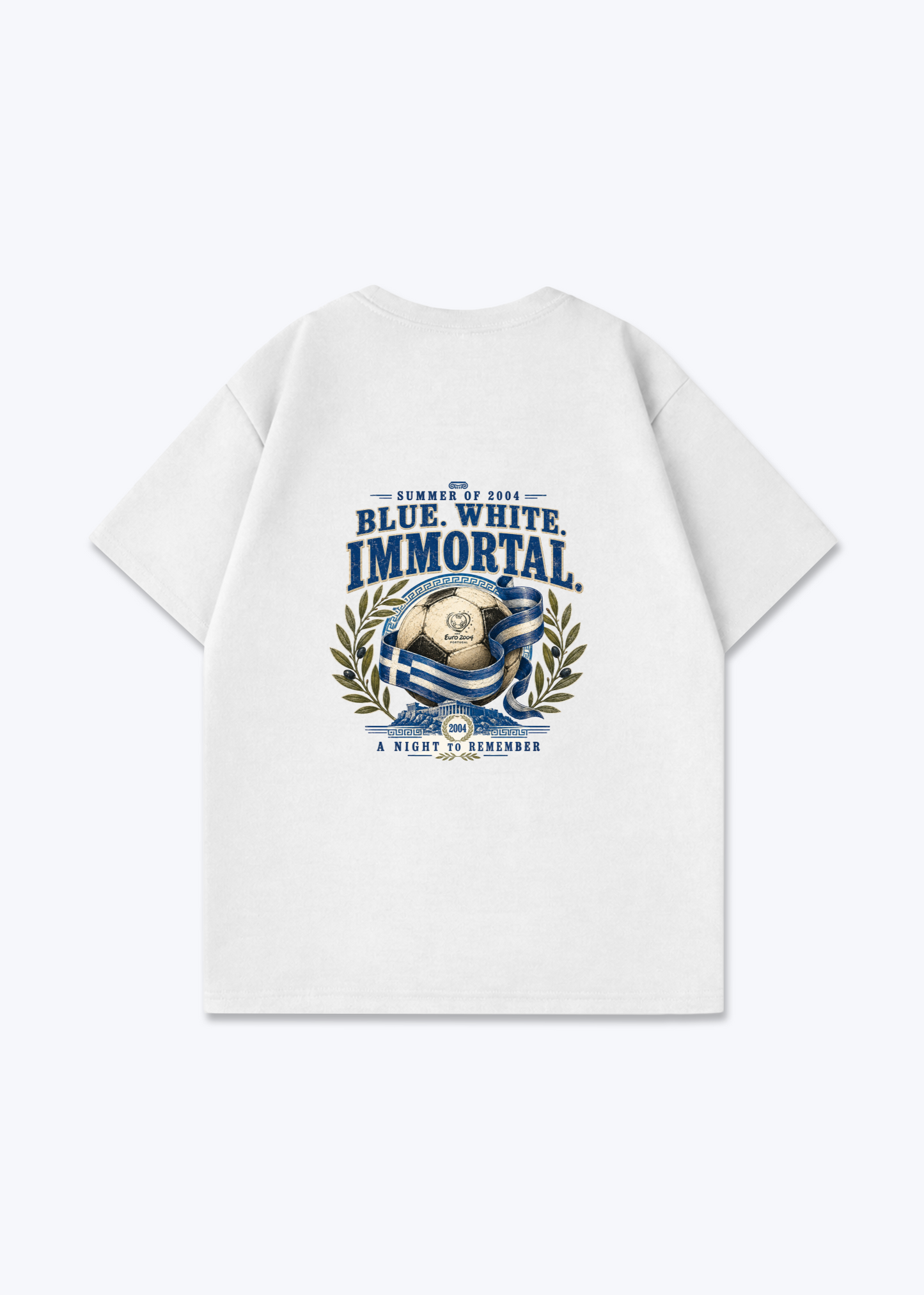 Blue White Immortal Oversized Shirt - White Back (Designed)