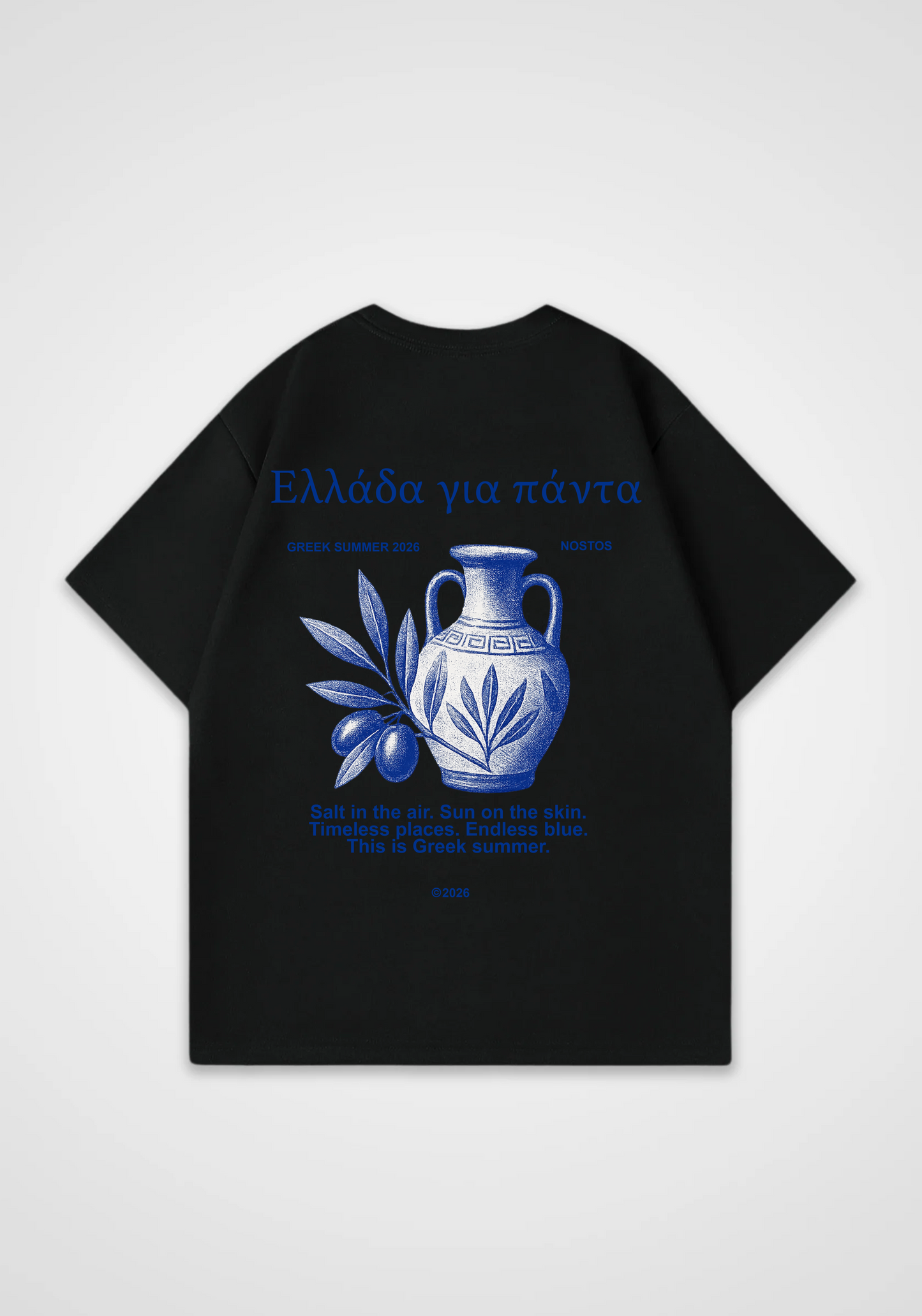 Griechischer Sommer Oversized Shirt - Black Back (Designed)