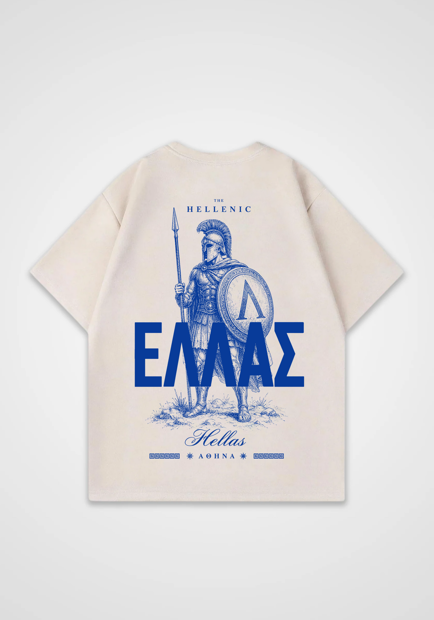 Spartan Warrior Oversized Shirt - Beige Back (Designed)