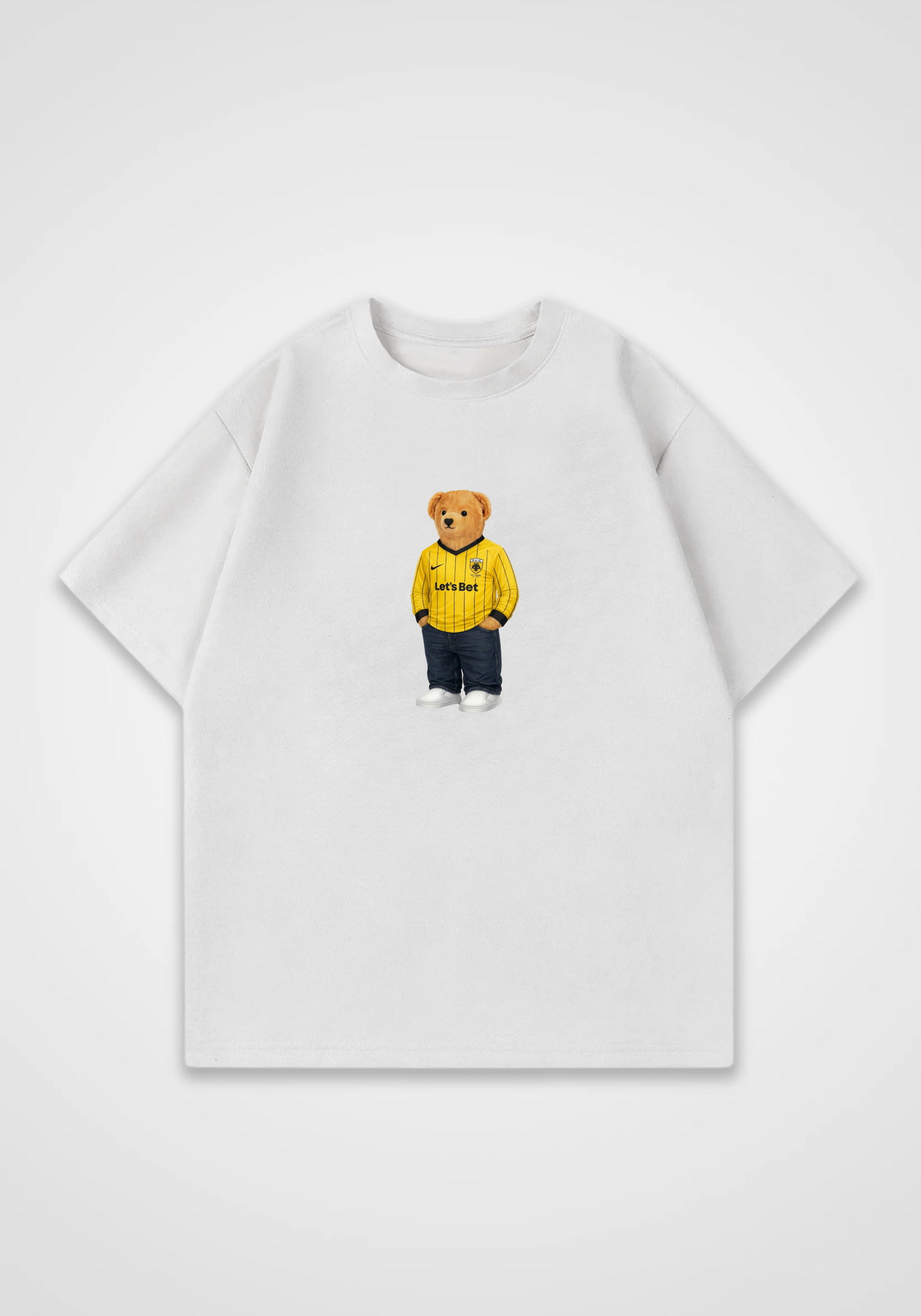 AEK Bear Oversized Shirt - White Front (Designed)