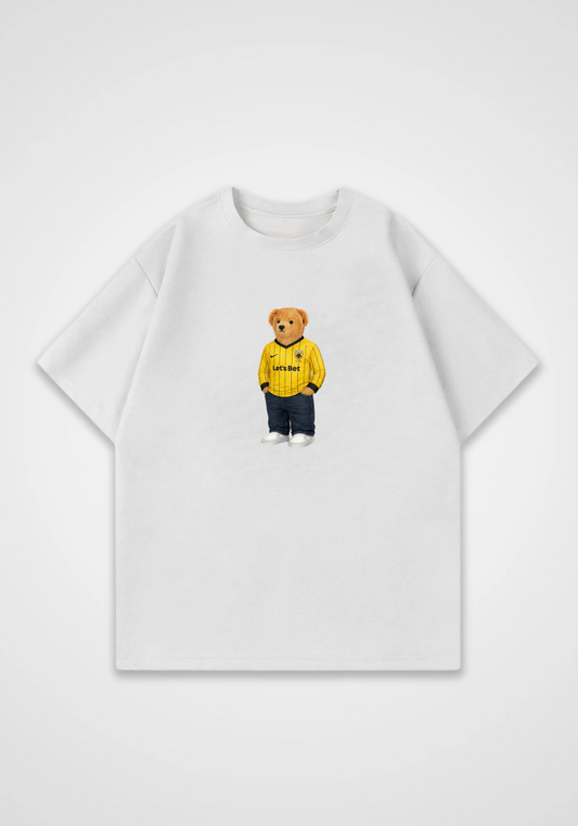 AEK Bear Oversized Shirt - White Front (Designed)