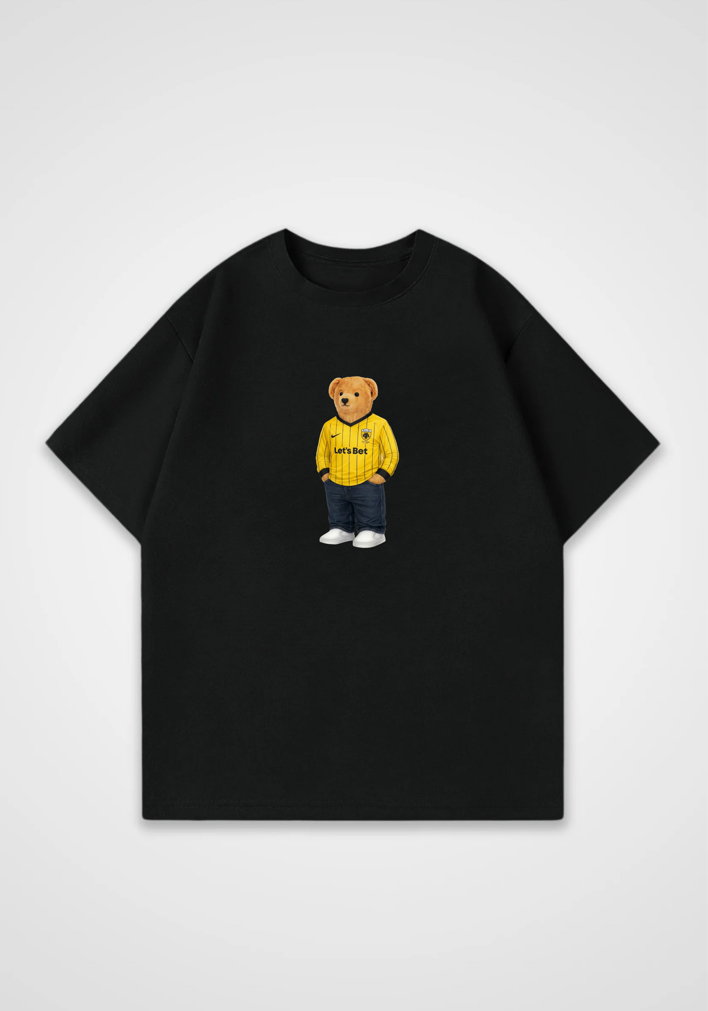 AEK Bear Oversized Shirt - Black Front (Designed)