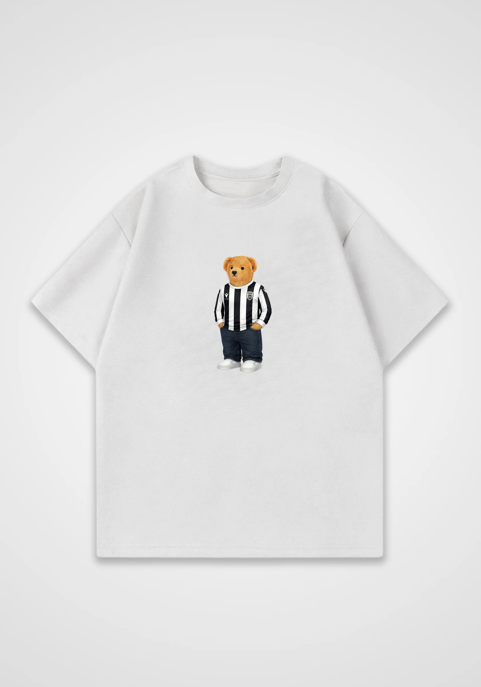 Aris Bear Oversized Shirt - White Front (Designed)