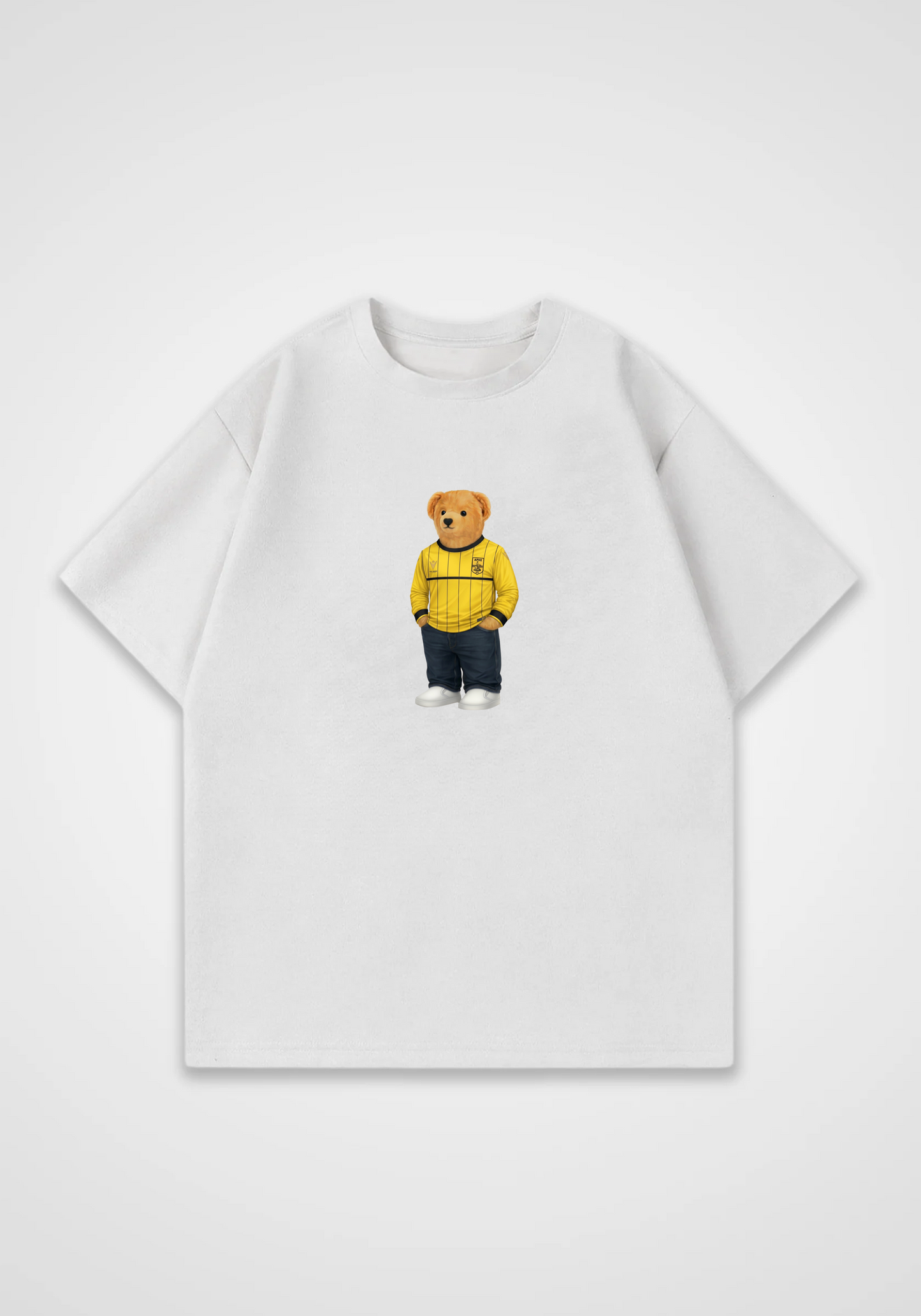  PAOK Bear Oversized Shirt - White Front (Designed)