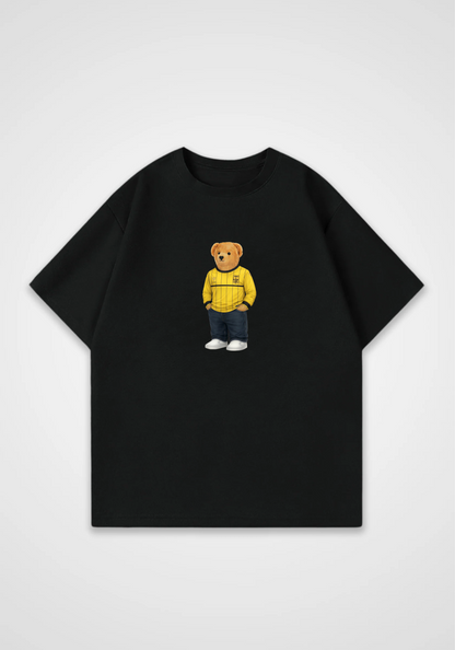  PAOK Bear Oversized Shirt - Black Front (Designed)