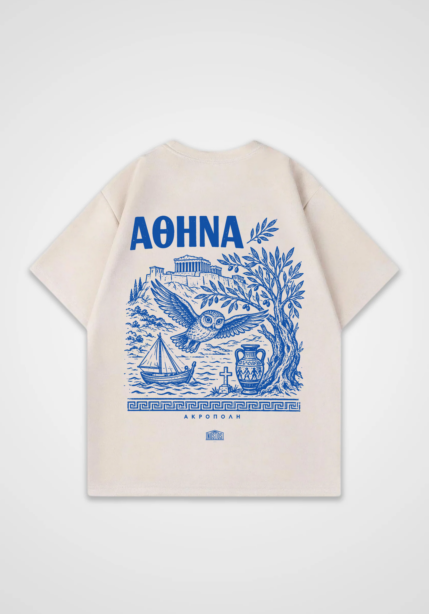 Acropolis Oversized Shirt - Beige Back (Designed)