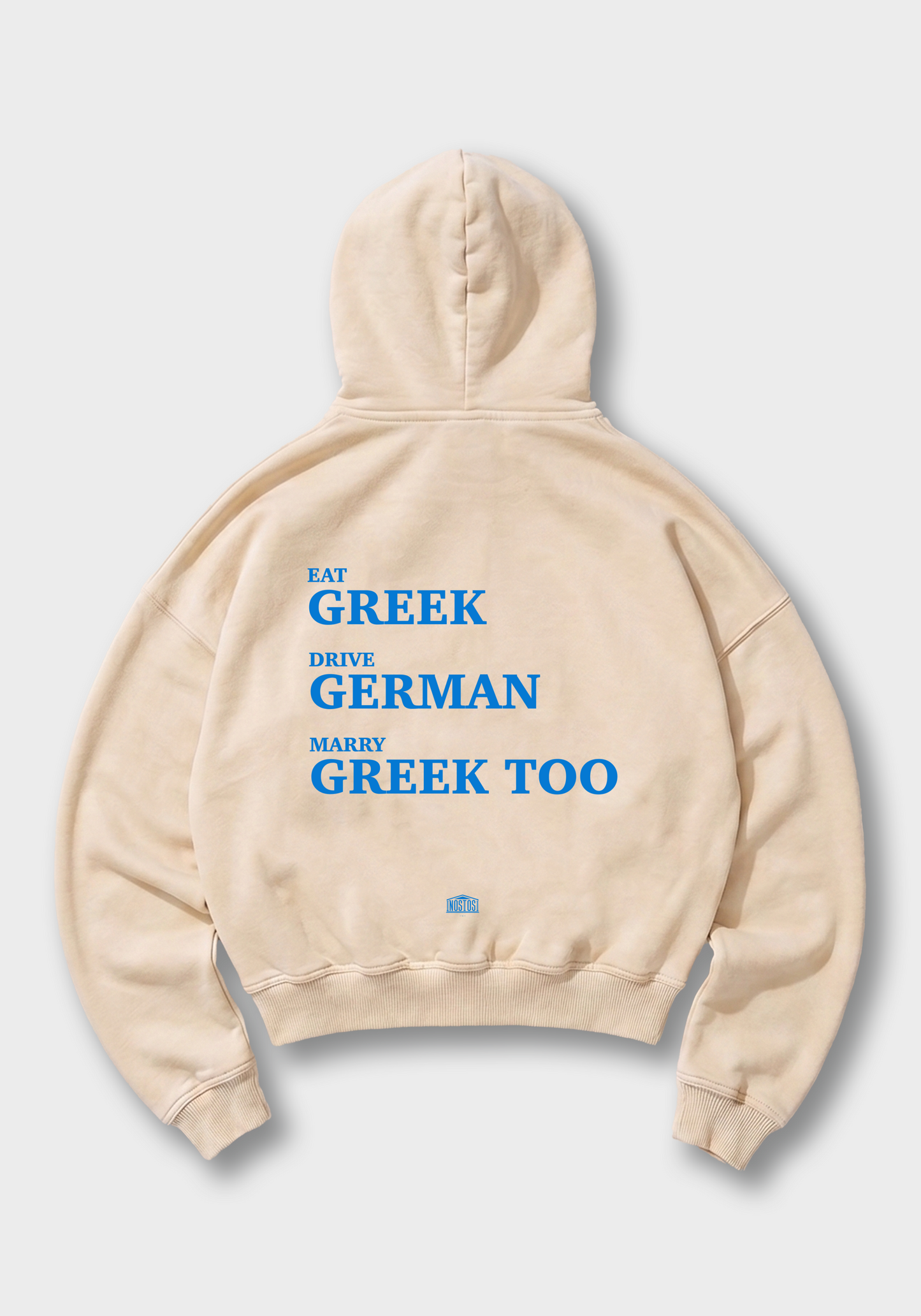 Eat Drive Marry Oversized Hoodiee - Beige Back (Designed)