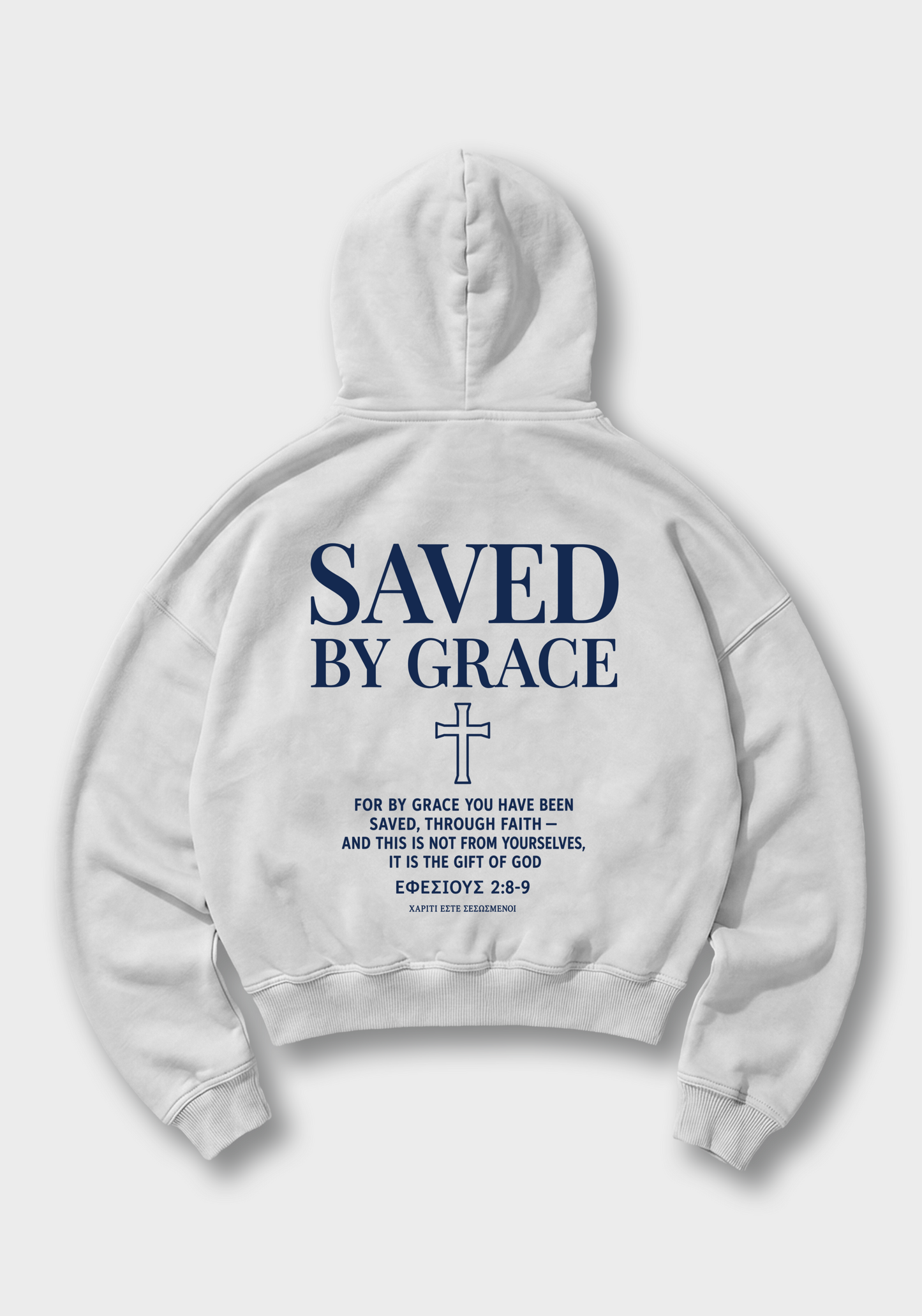 Saved By Grace Oversized Hoodie - White Back (Designed)