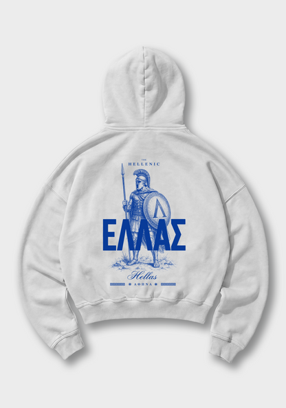  Spartan Warrior Oversized Hoodie - White Back (Designed)