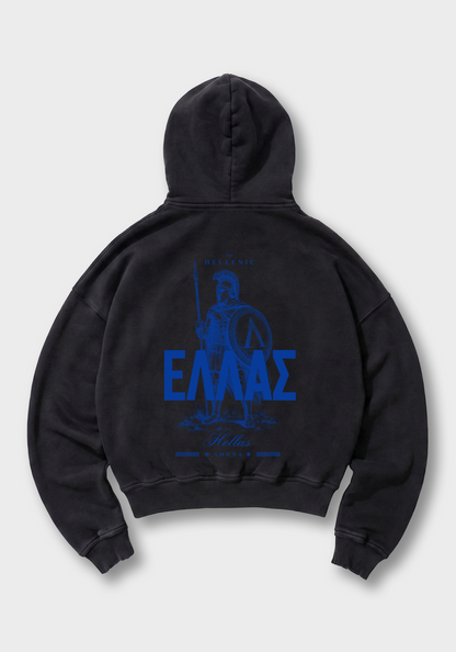  Spartan Warrior Oversized Hoodie - Black Back (Designed)