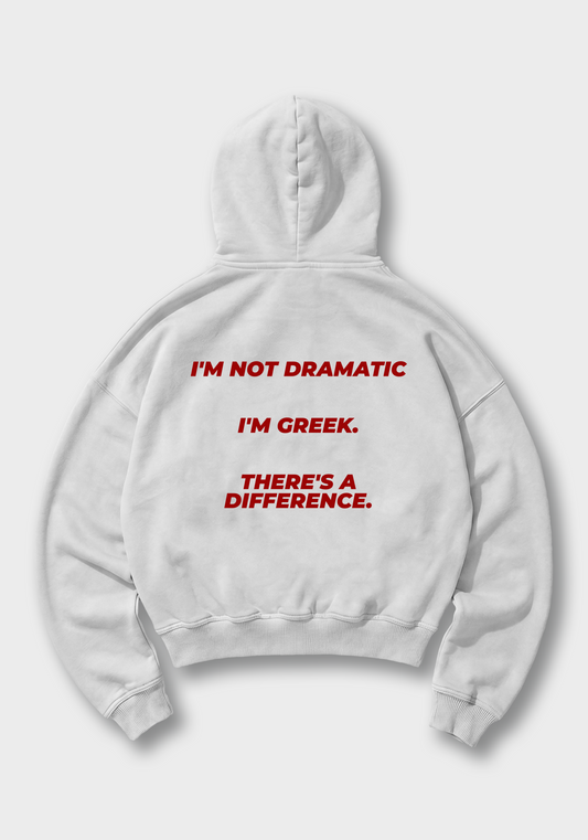 I'm not dramatic Oversized Hoodie - White Back (Designed)