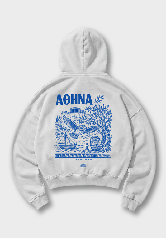 Acropolis Oversized Hoodie - White Back (Designed)