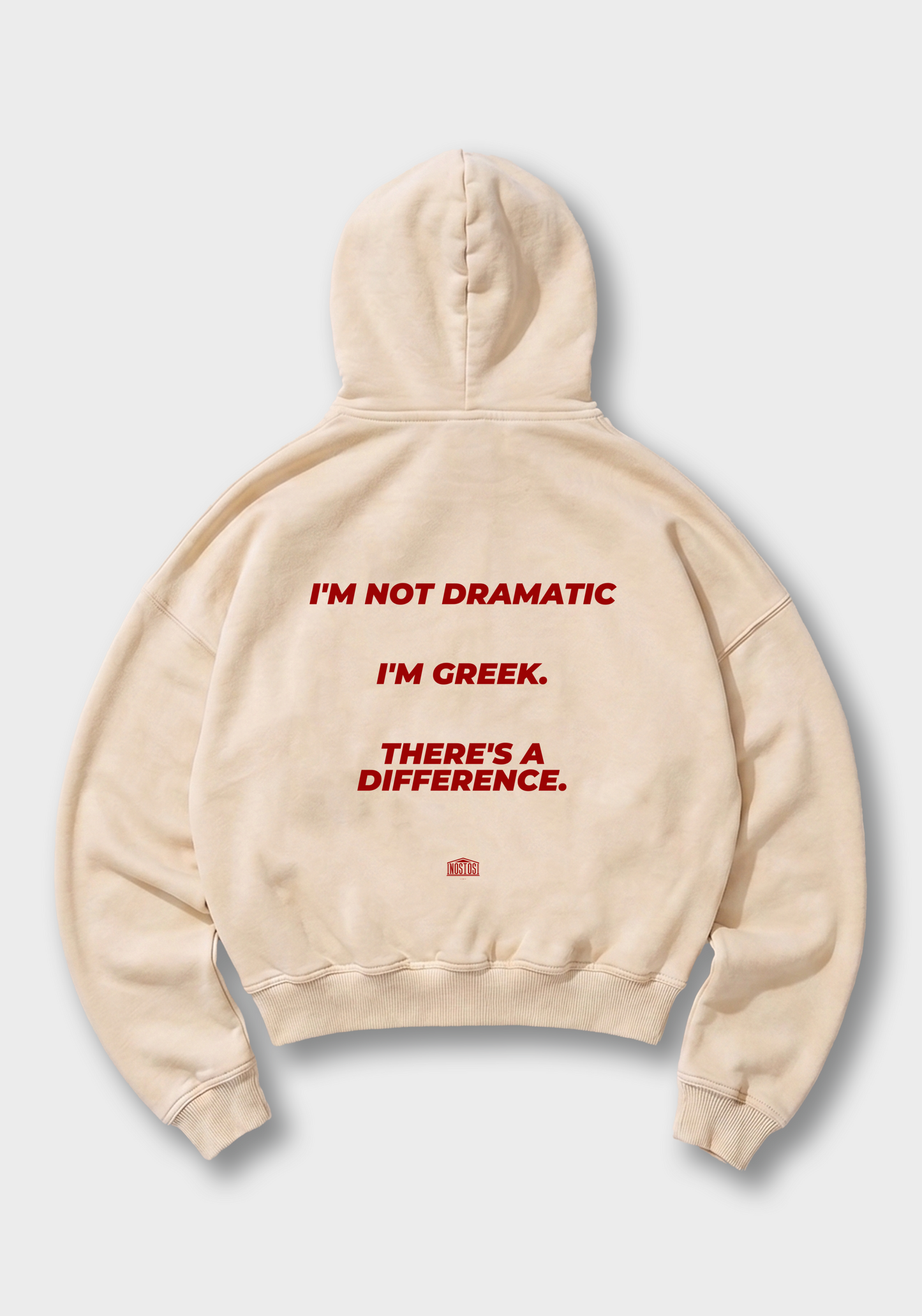 I'm not dramatic Oversized Hoodie - Beige Back (Designed)