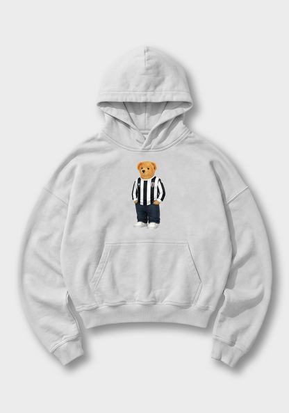  Aris Bear Oversized Hoodie - White Front (Designed)