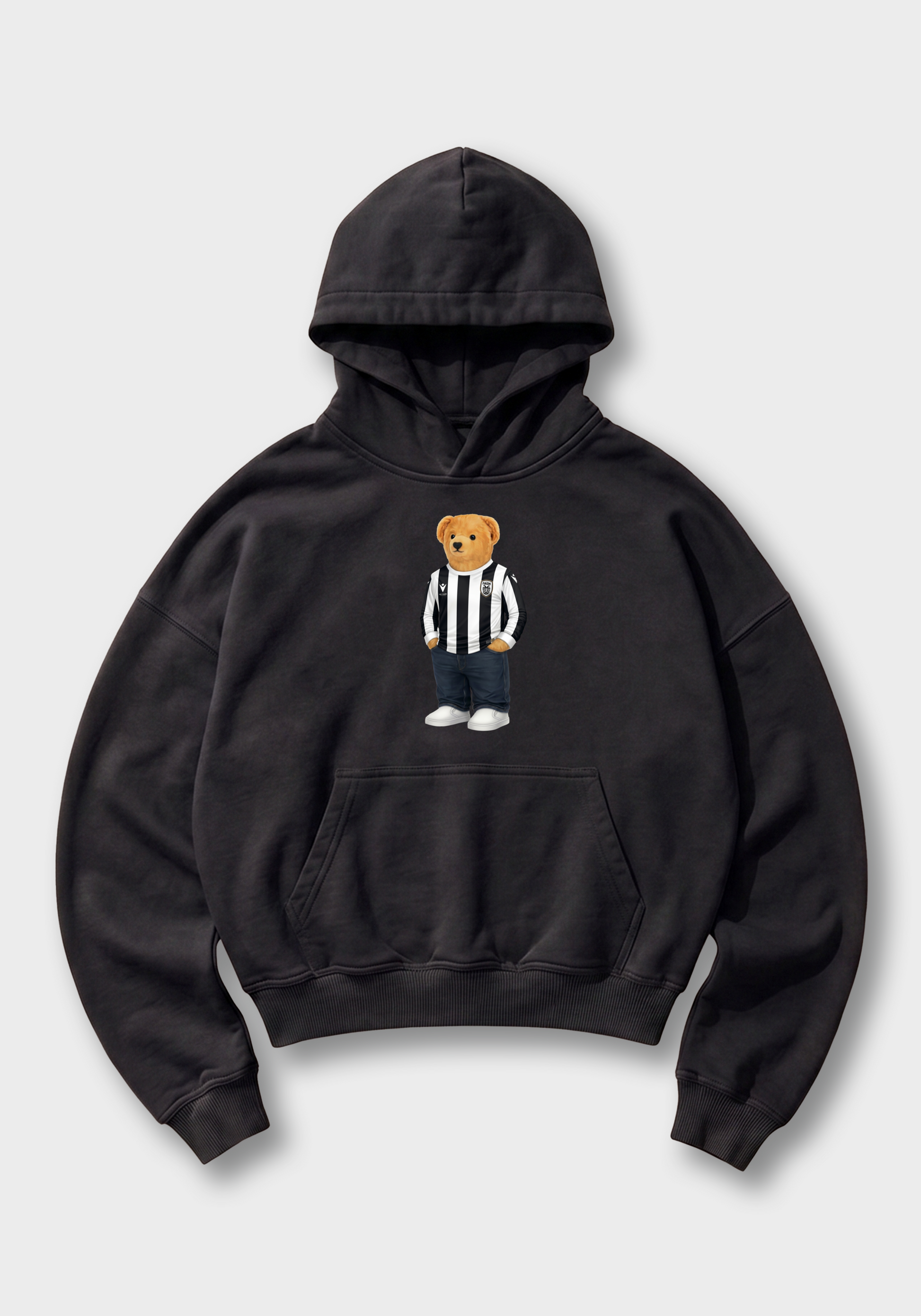  Aris Bear Oversized Hoodie - Black Front (Designed)