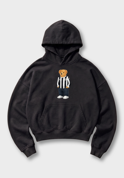  Aris Bear Oversized Hoodie - Black Front (Designed)
