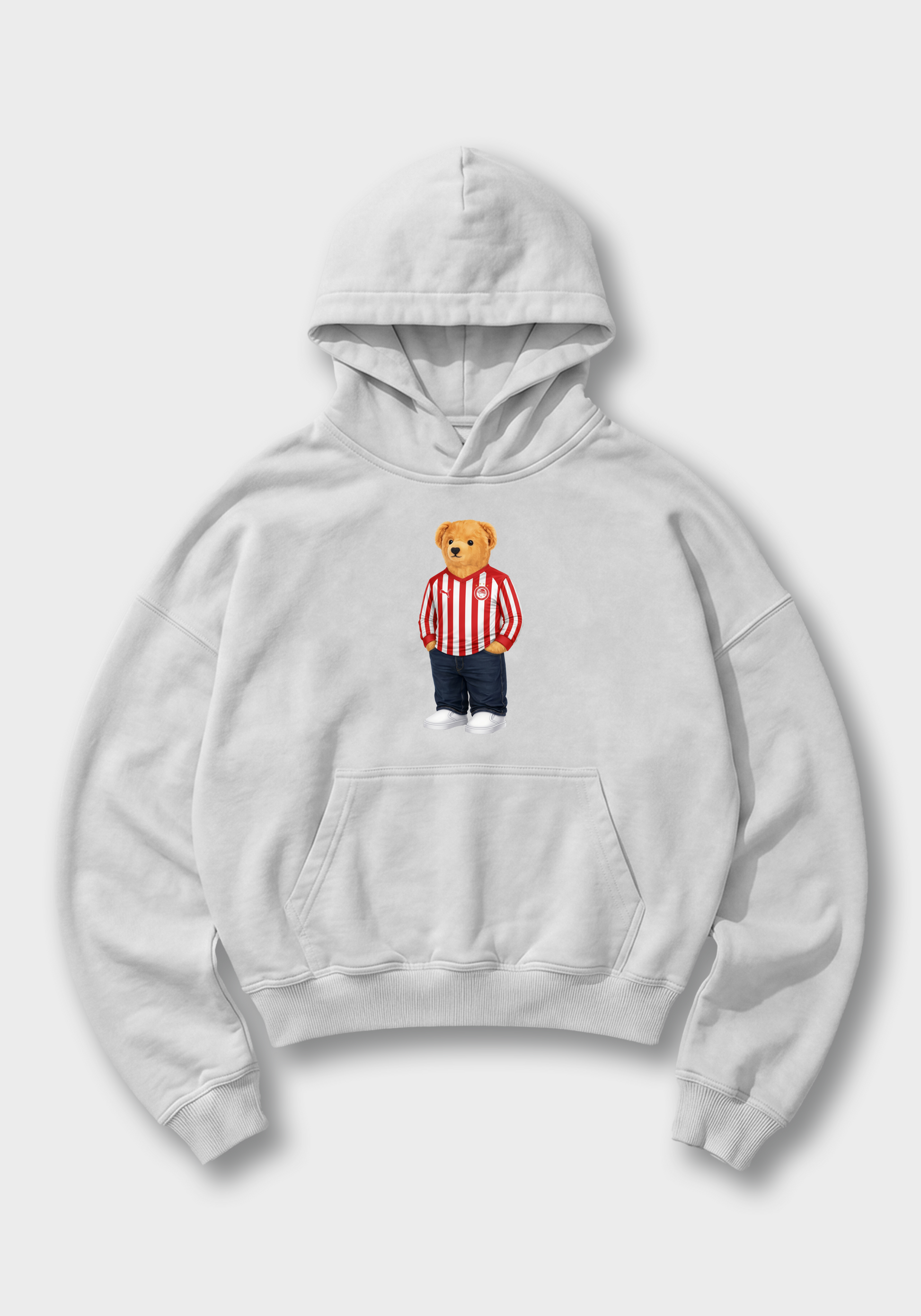 Panathinaikos Bear Oversized Hoodie - White Front (Designed)