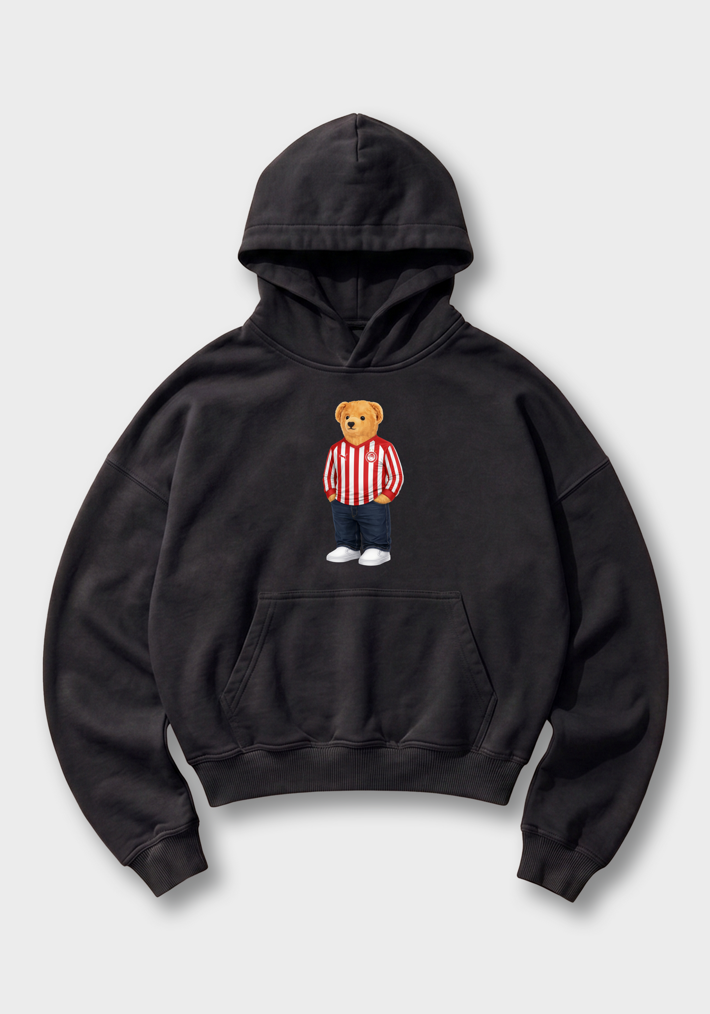 Panathinaikos Bear Oversized Hoodie - Black Front (Designed)
