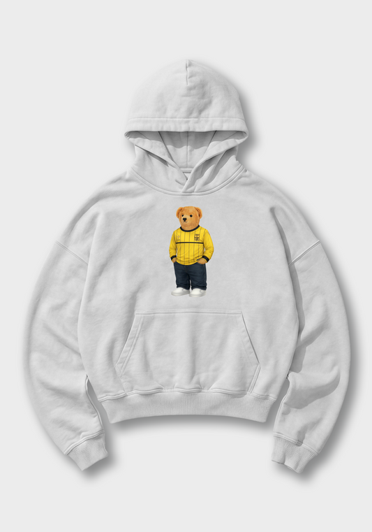 PAOK Bear Oversized Hoodie - White Front (Designed)