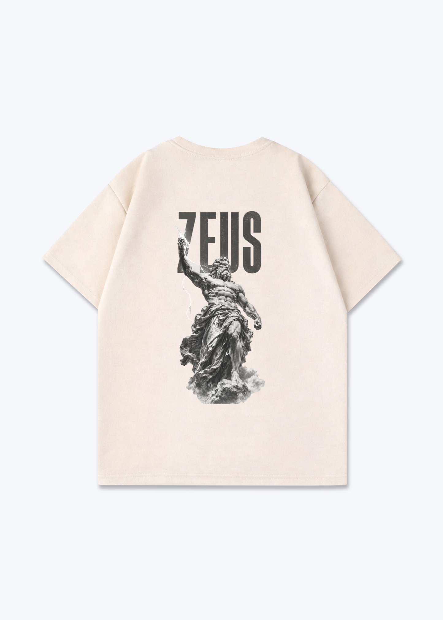 Zeus Oversized Shirt - Beige Back (Designed)