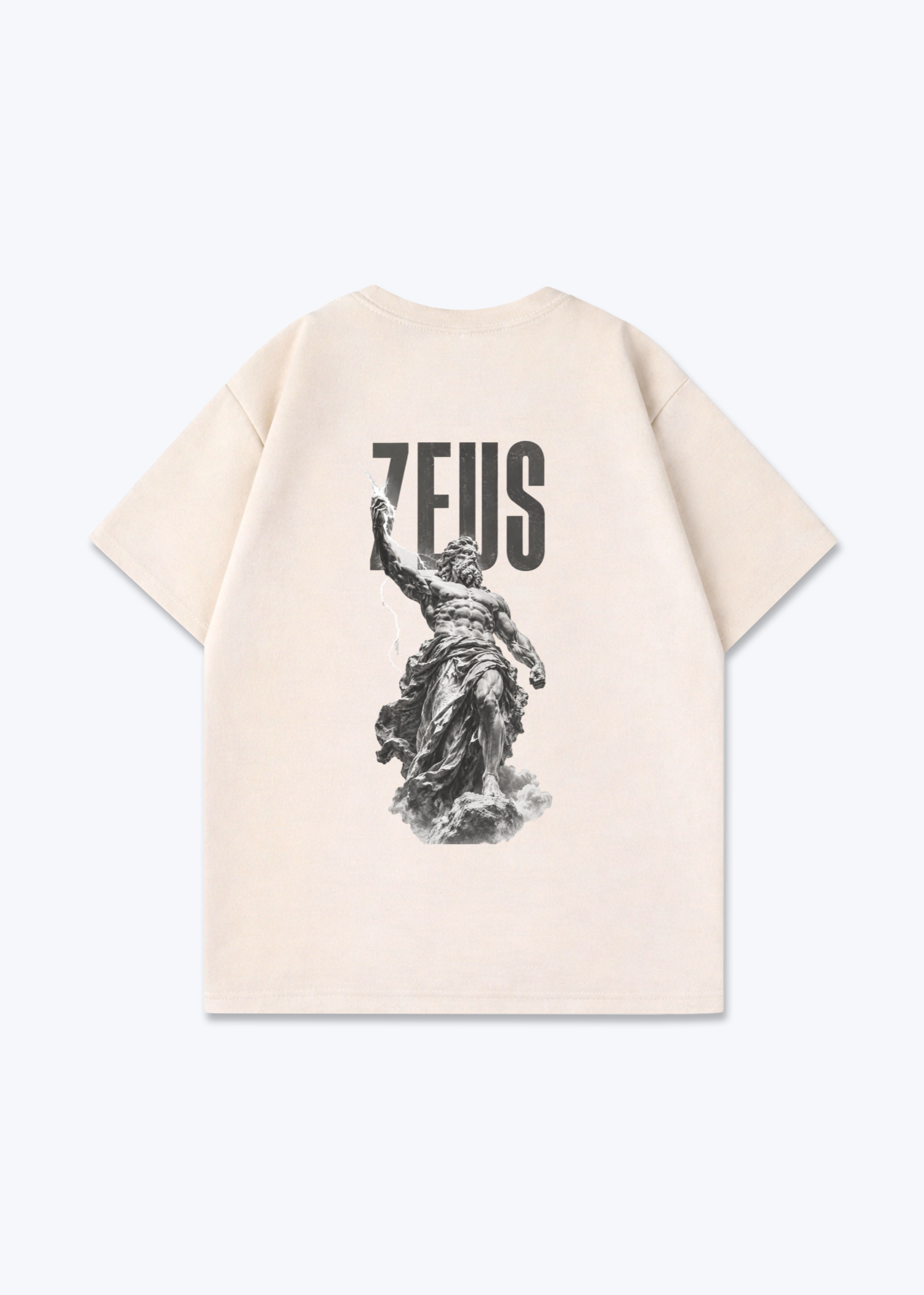 Zeus Oversized Shirt - Beige Back (Designed)