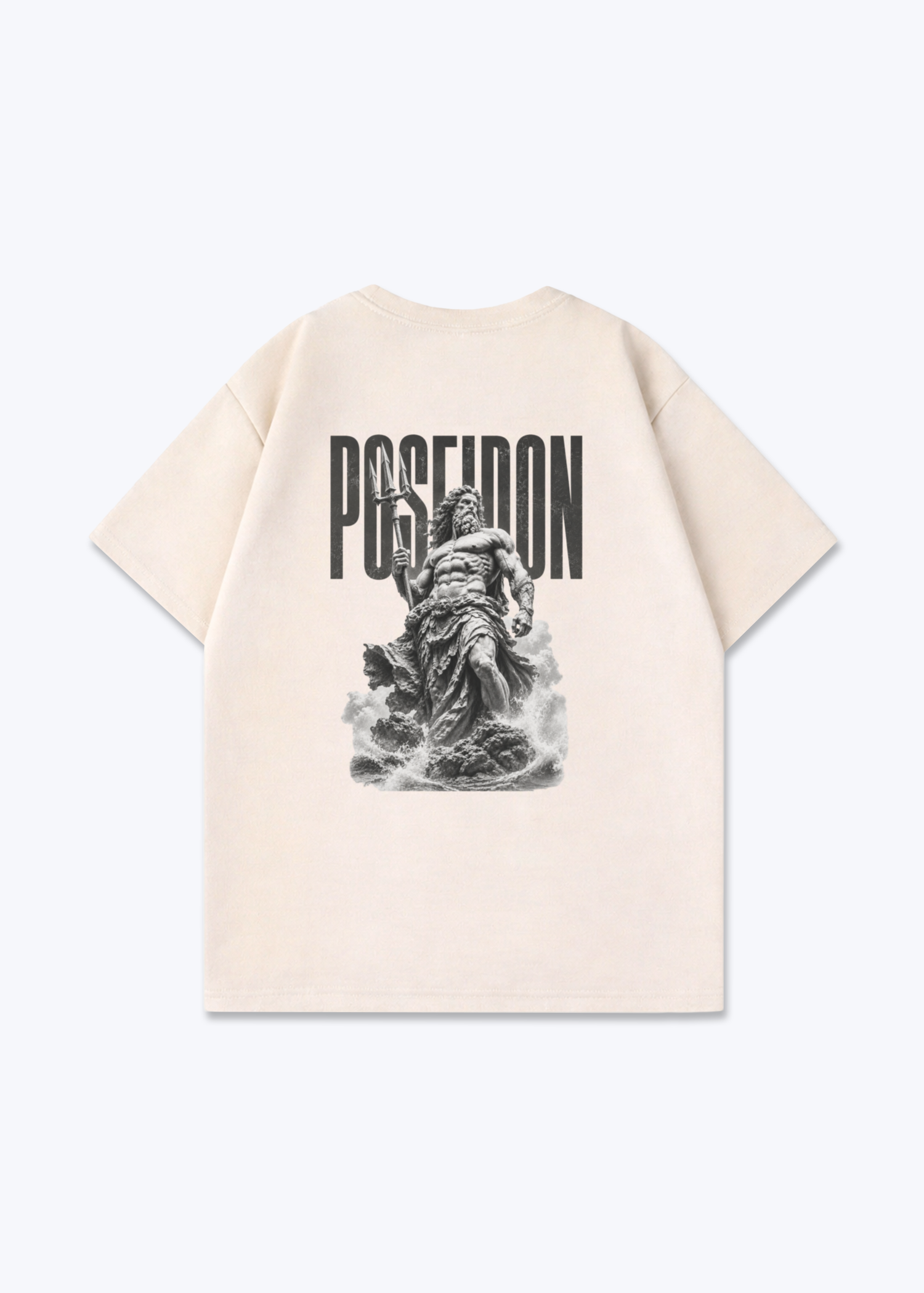Poseidon Oversized Shirt - Beige Back (Designed)