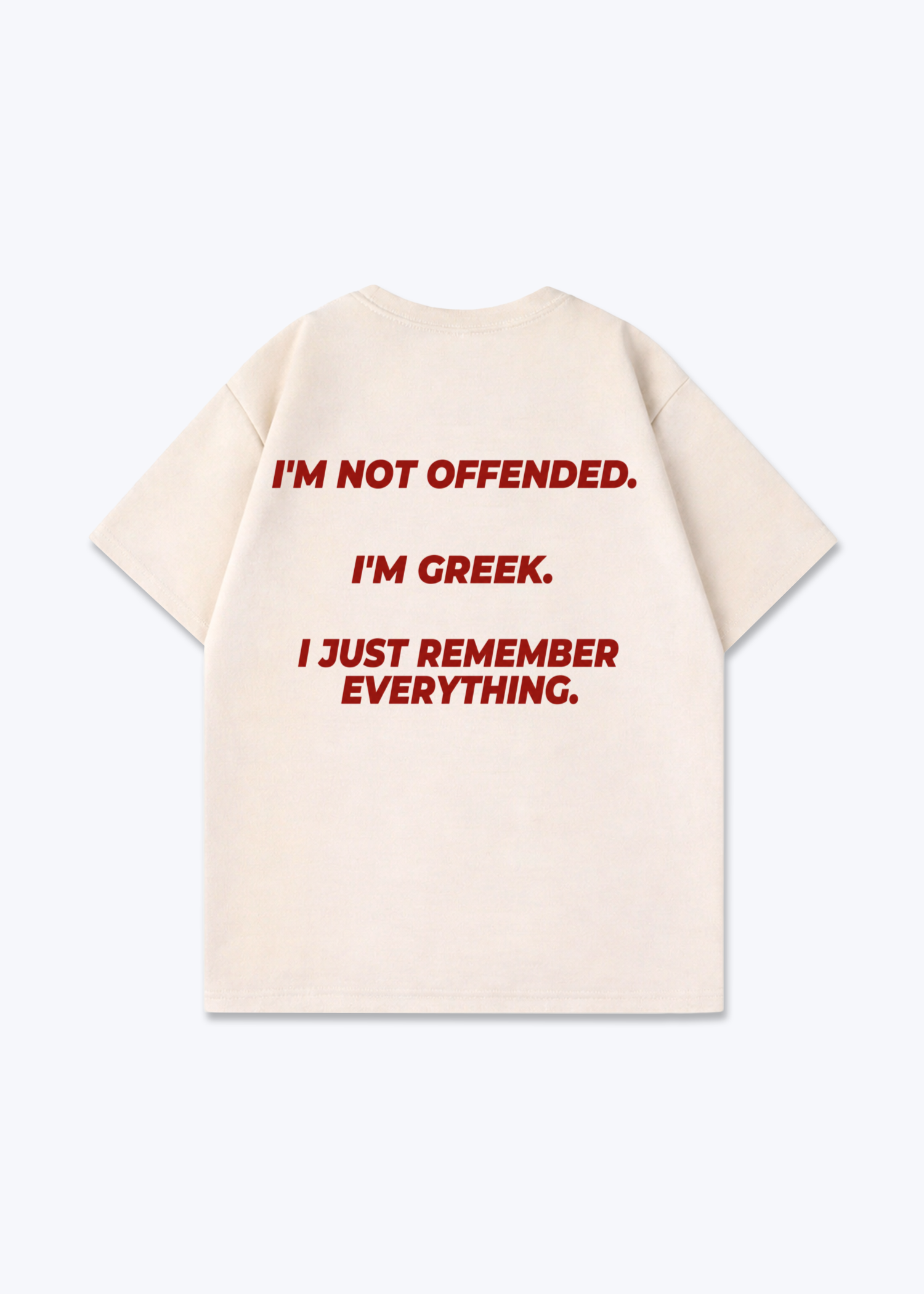 Greek Memory Oversized Shirt - Beige Back (Designed)