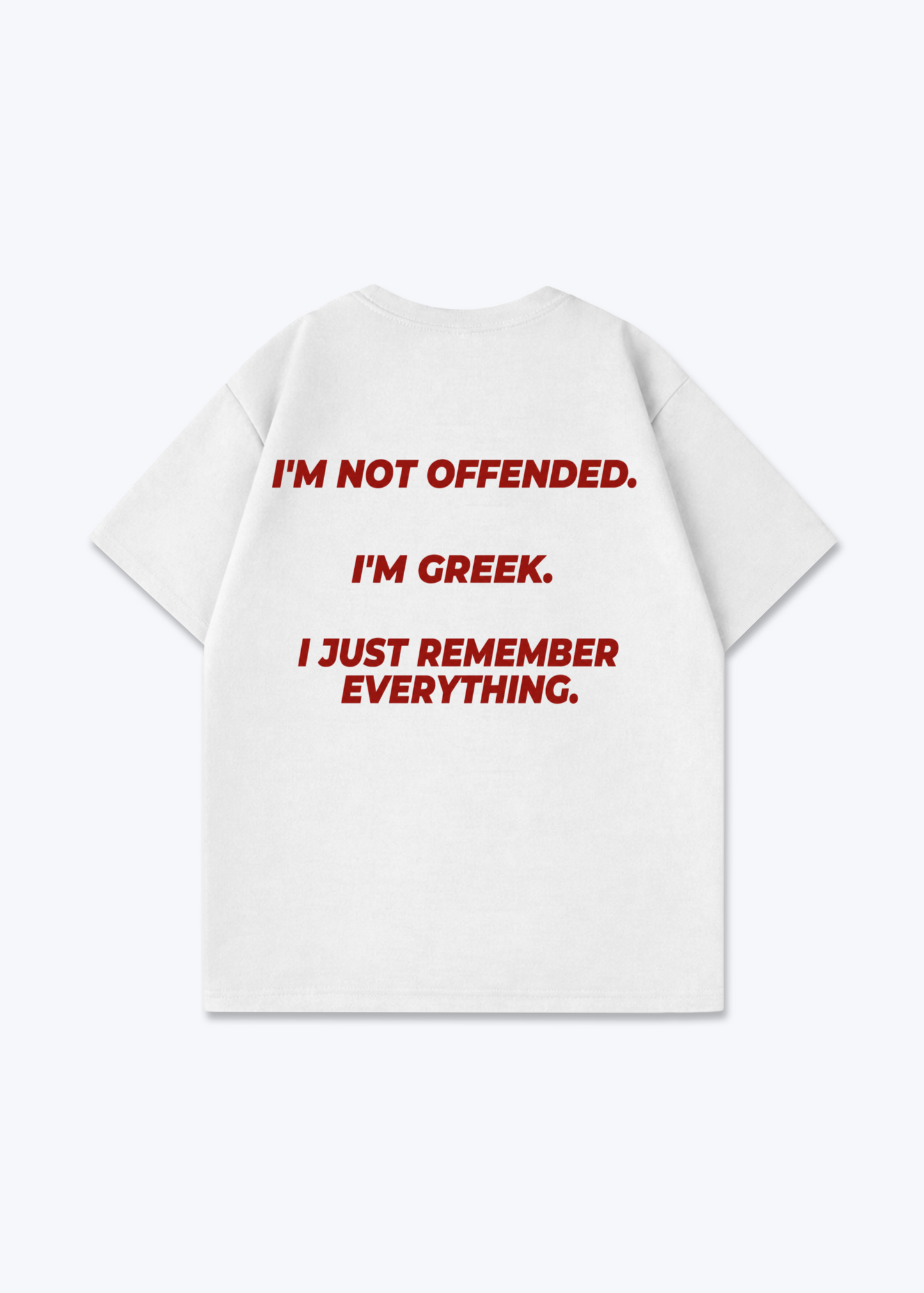 Greek Memory Oversized Shirt - White Back (Designed)