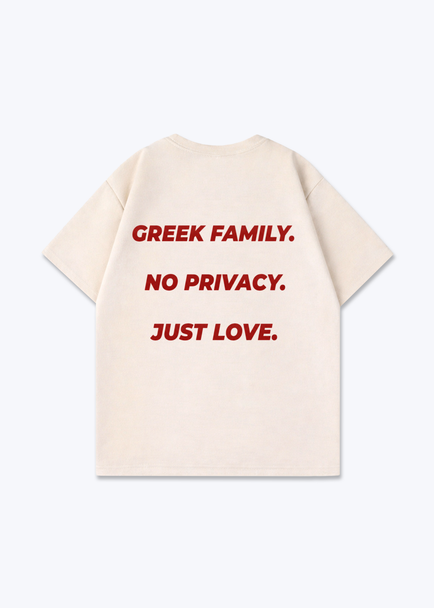 No Privacy Oversized Shirt - Beige Back (Designed)