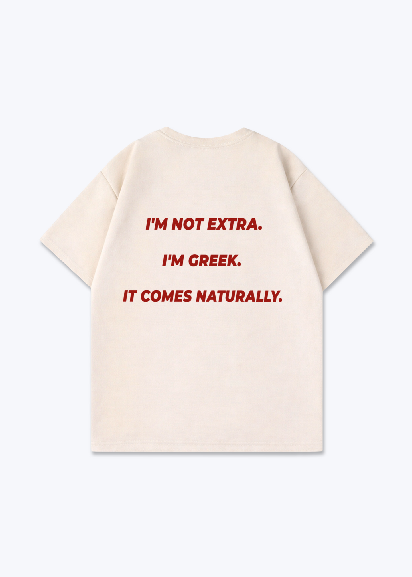 Naturally Greek Oversized Shirt - Beige Back (Designed)