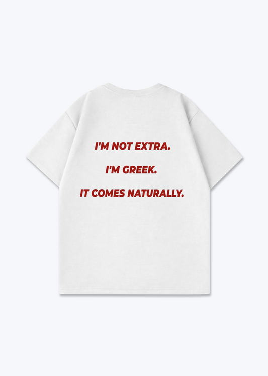Naturally Greek Oversized Shirt - White Back (Designed)