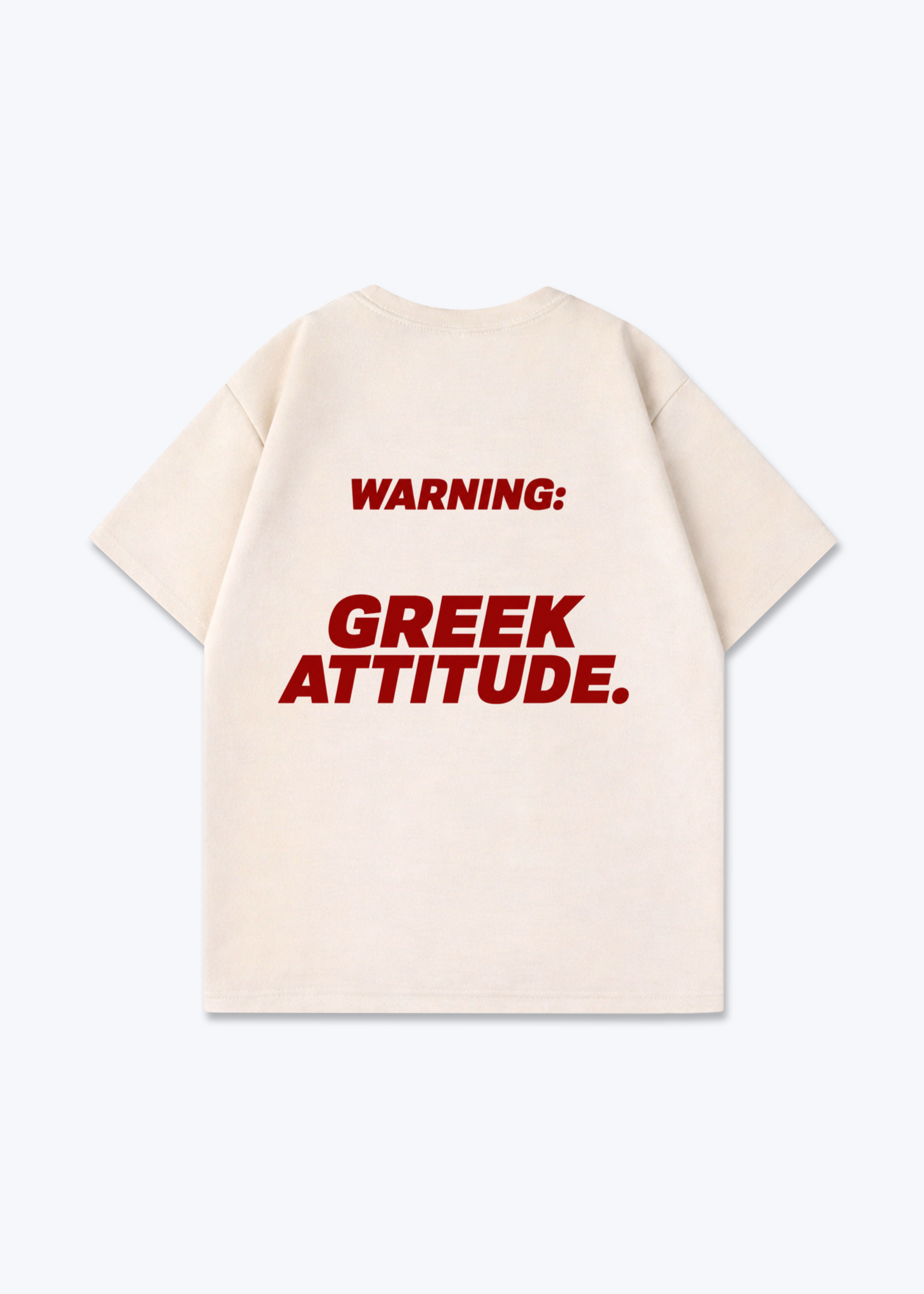 Greek Attitude Oversized Shirt - Beige Back (Designed)