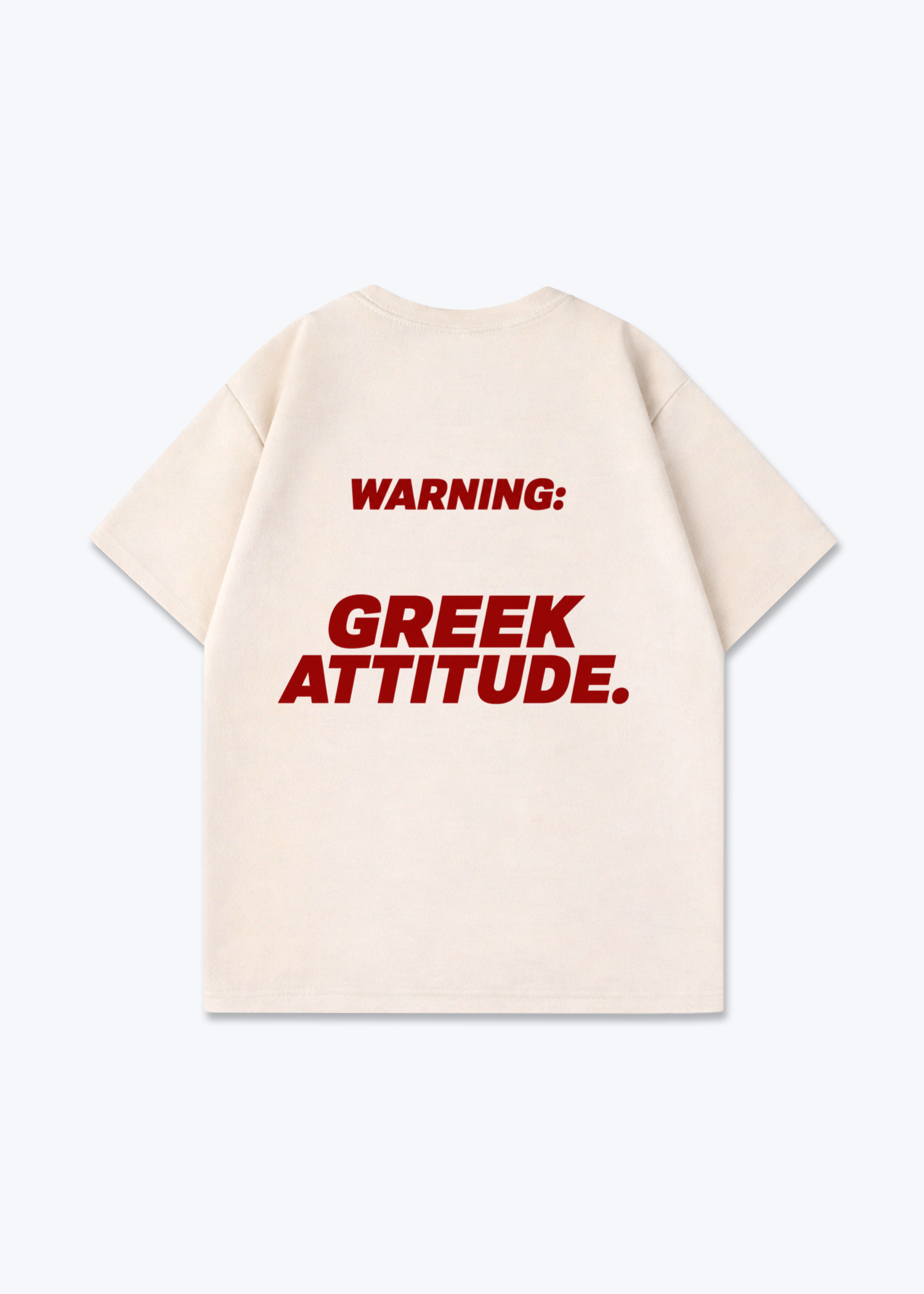 Greek Attitude Oversized Shirt - Beige Back (Designed)