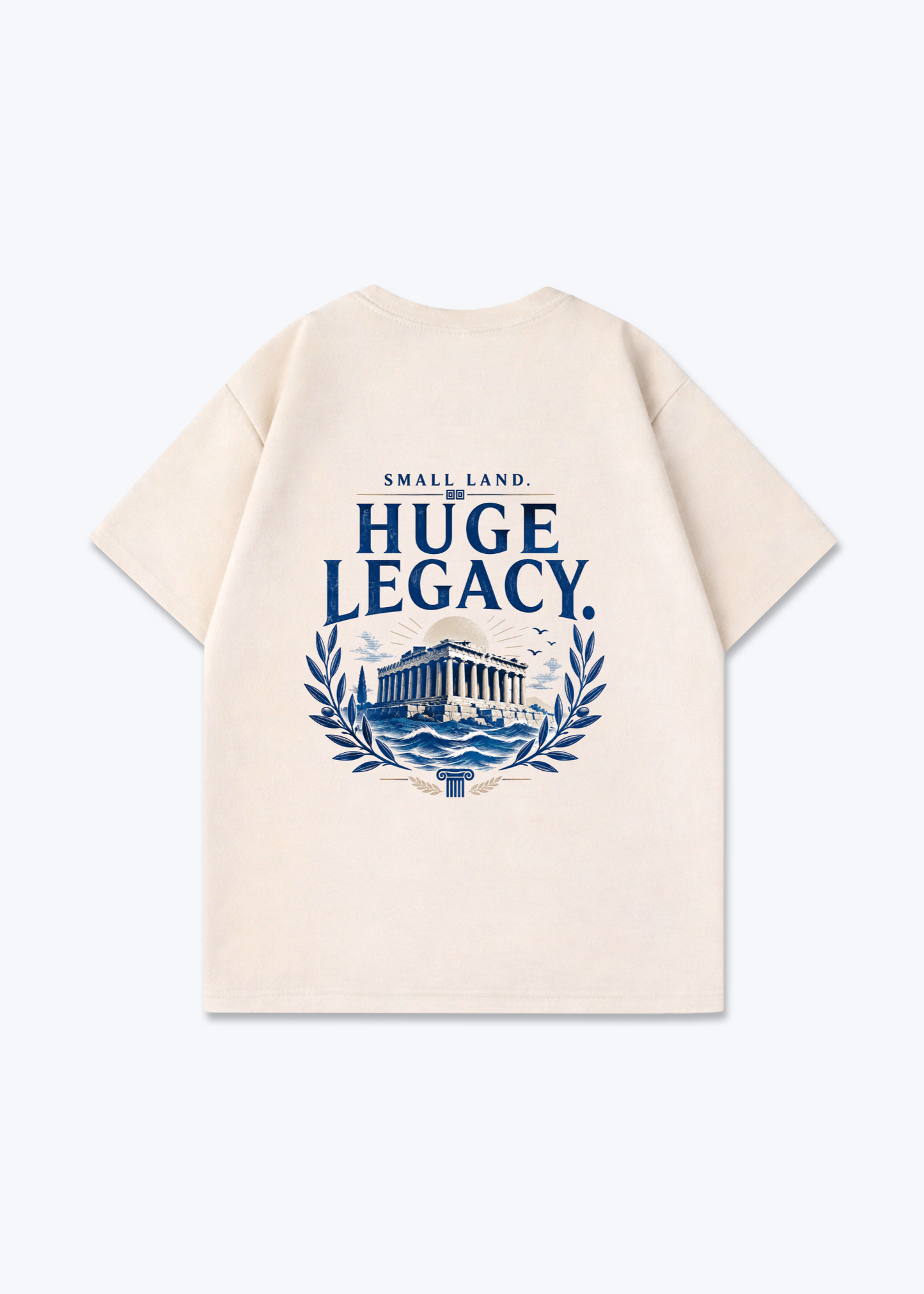 Huge Legacy Oversized Shirt - Beige Back (Designed)