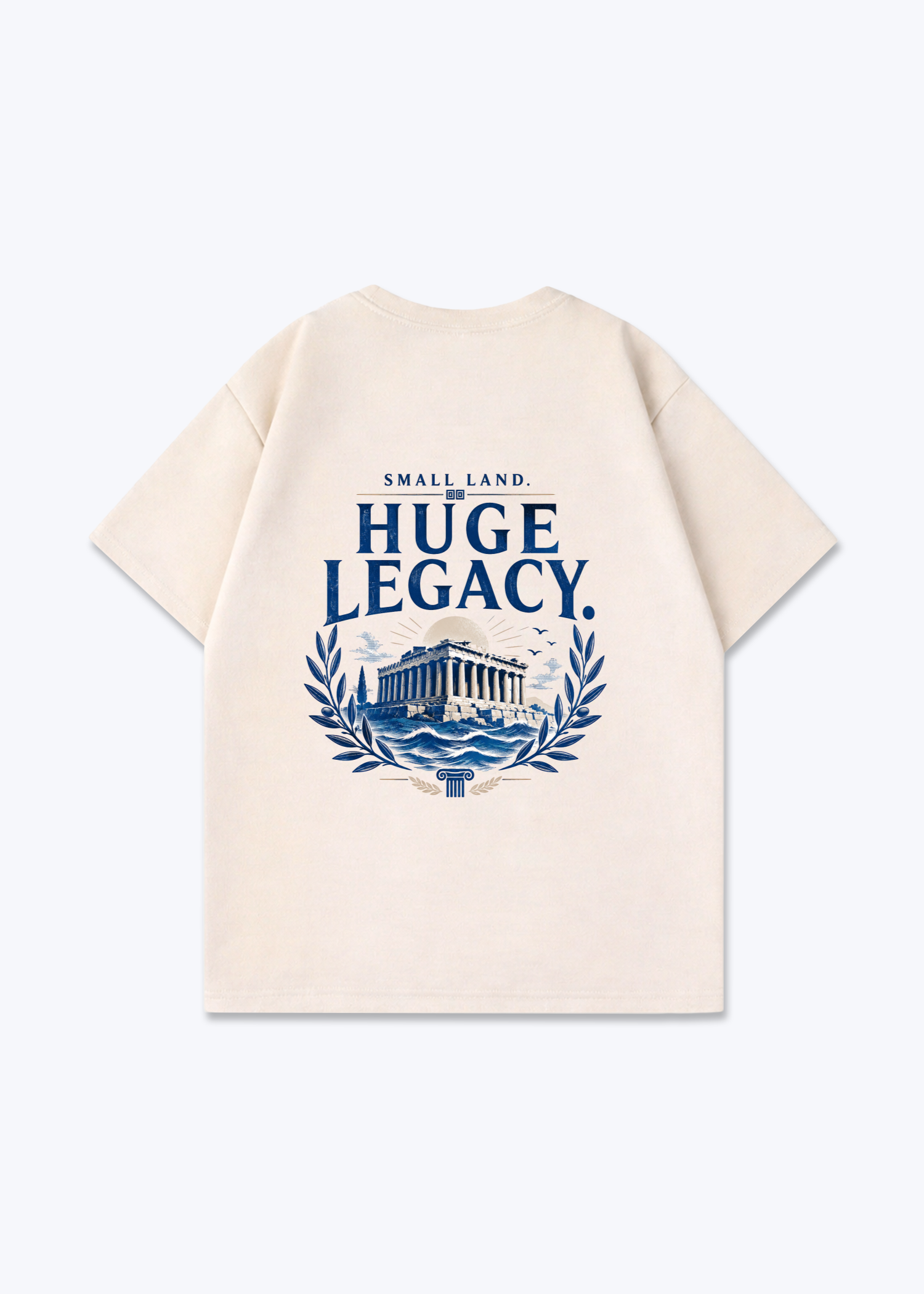 Huge Legacy Oversized Shirt - Beige Back (Designed)