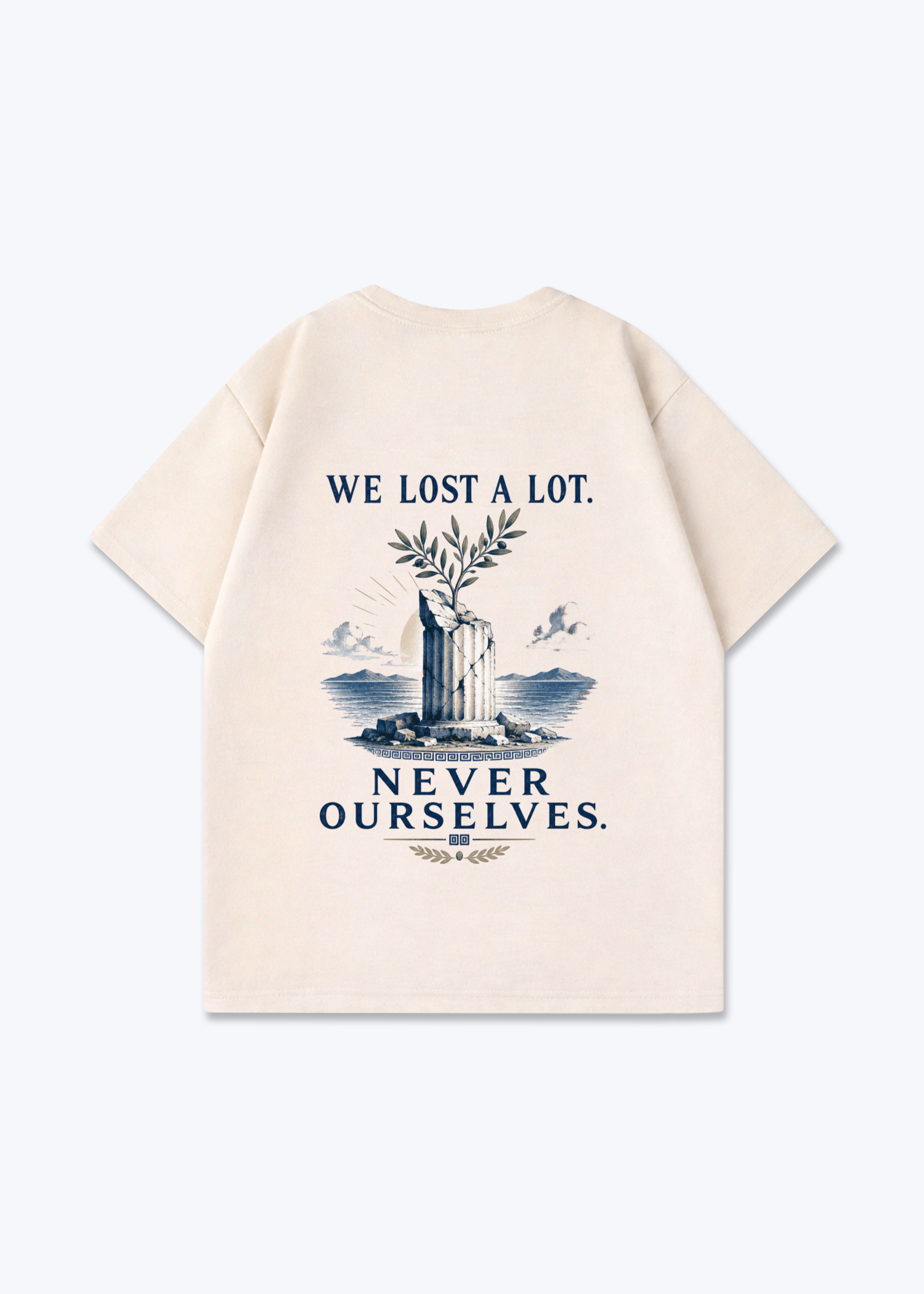 Never Lost Ourselves Oversized Shirt - Beige Back (Designed)