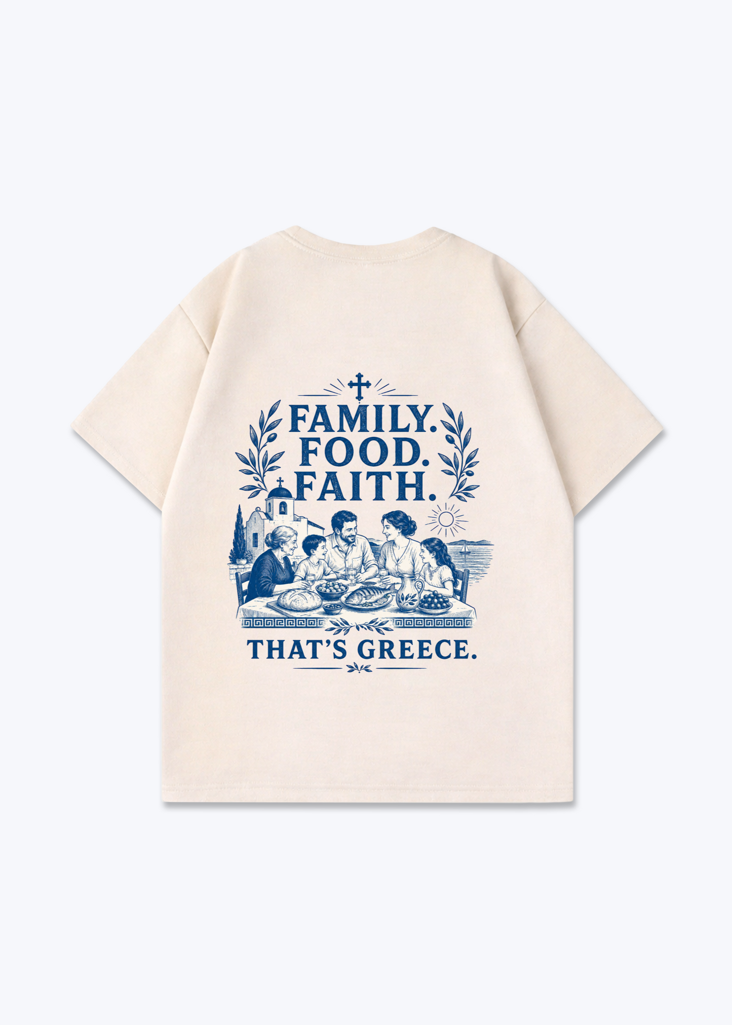 That´s Greece Oversized Shirt - Beige Back (Designed)