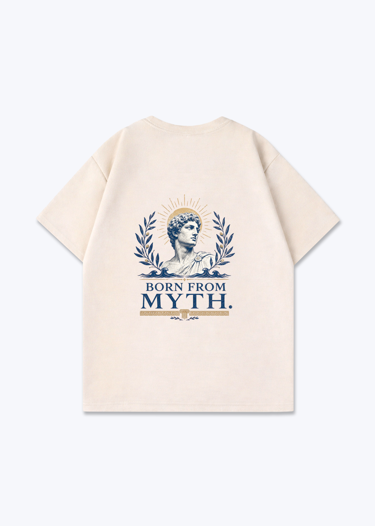 Born from Myth Oversized Shirt - Beige Back (Designed)