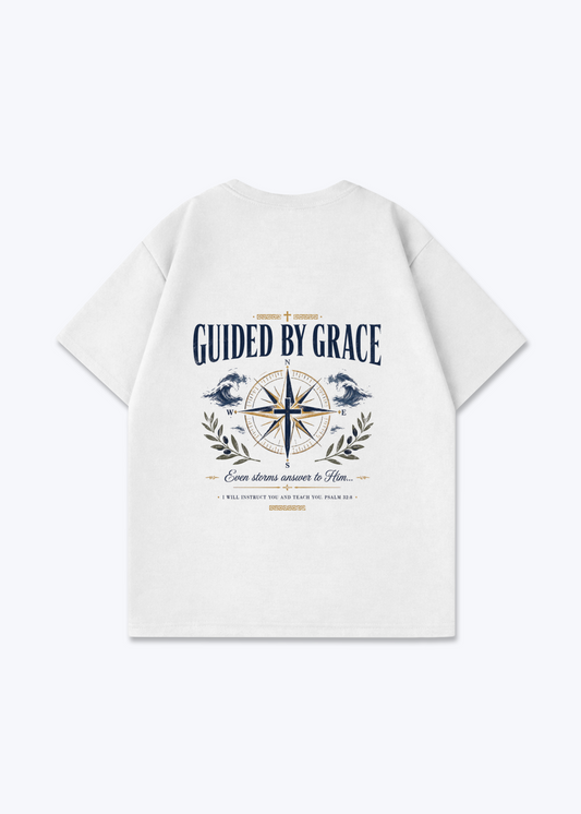 Guided by Grace Oversized Shirt - White Back (Designed)