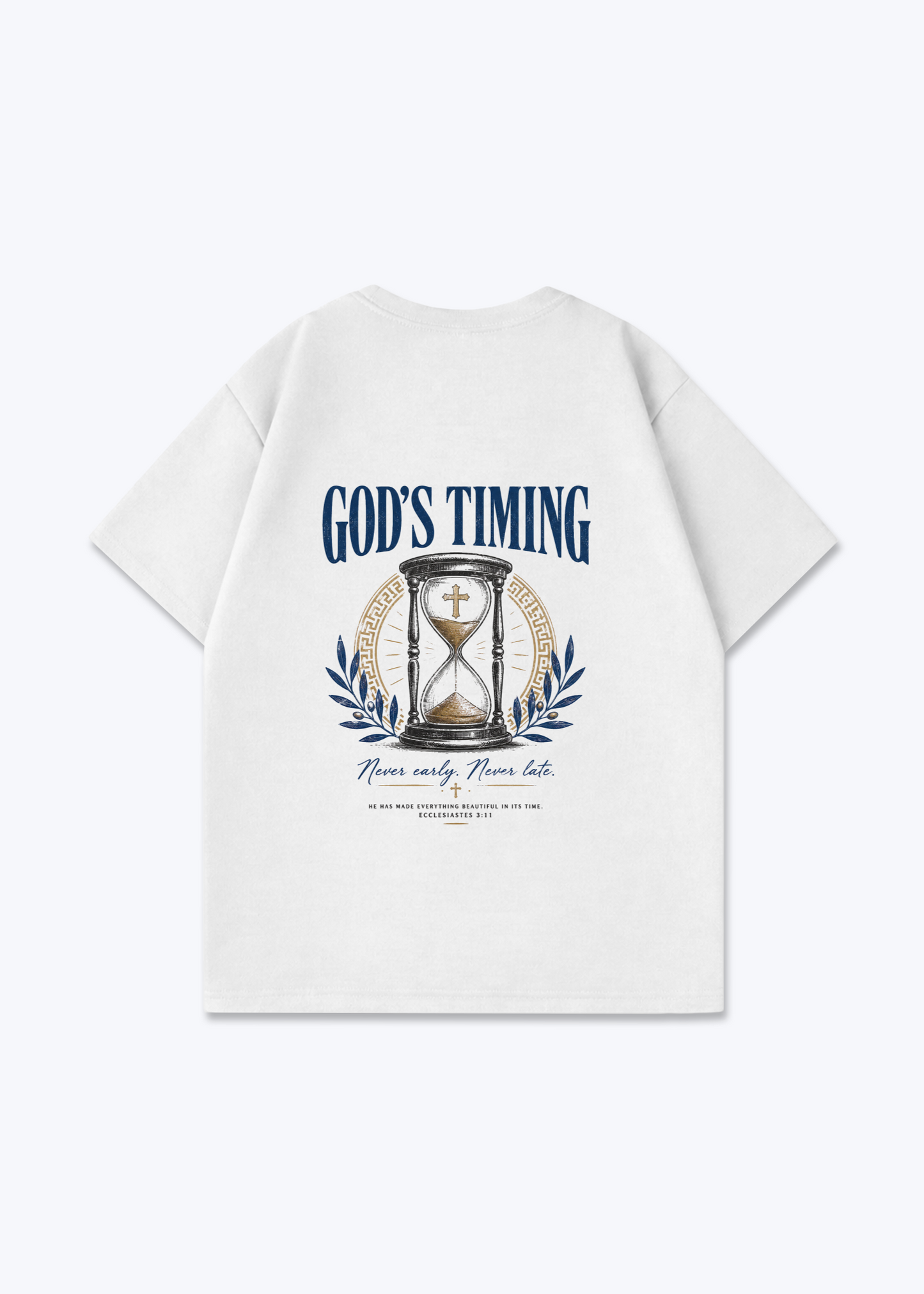 God's Timing Oversized Shirt - White Back (Designed)