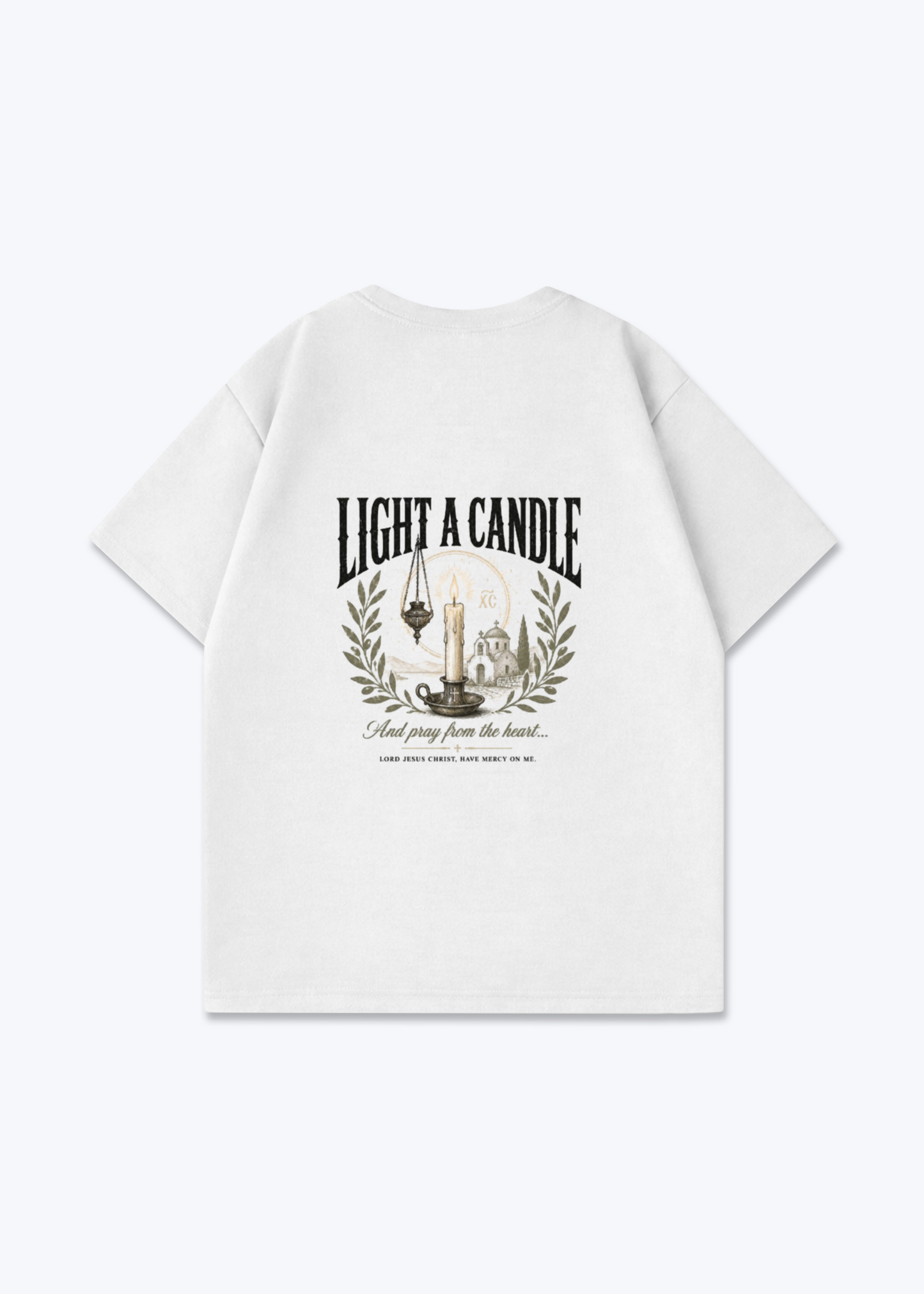 Light a CandleOversized Shirt - White Back (Designed)
