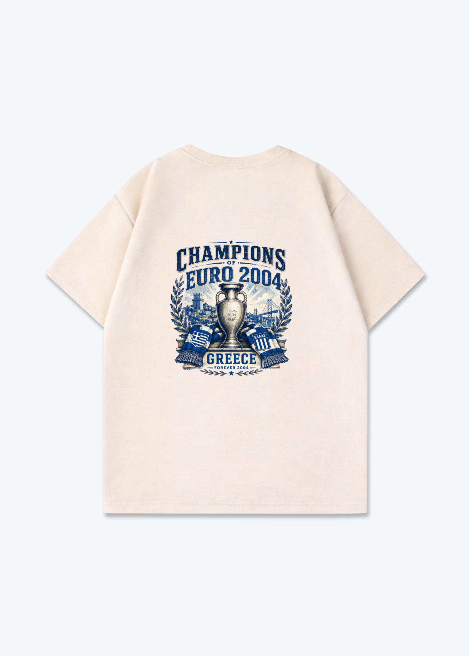Forever 04 Oversized Shirt - Beige Back (Designed)