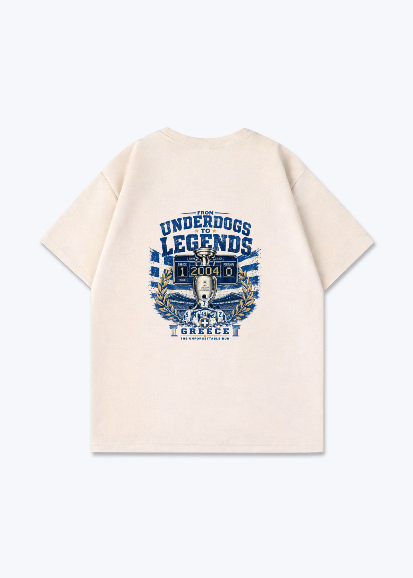 Underdogs To Legends Oversized Shirt - Beige Back (Designed)