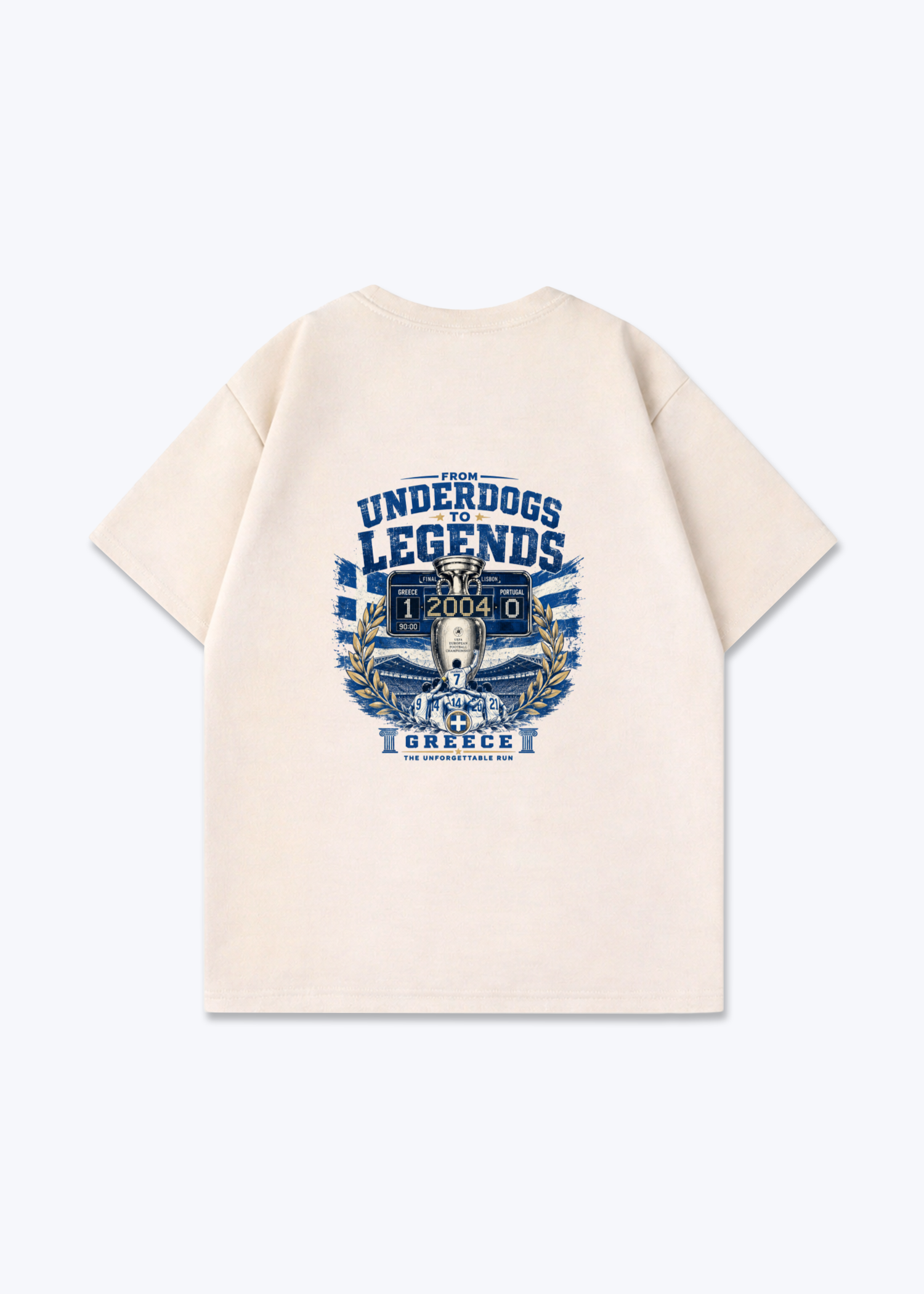 Underdogs To Legends Oversized Shirt - Beige Back (Designed)