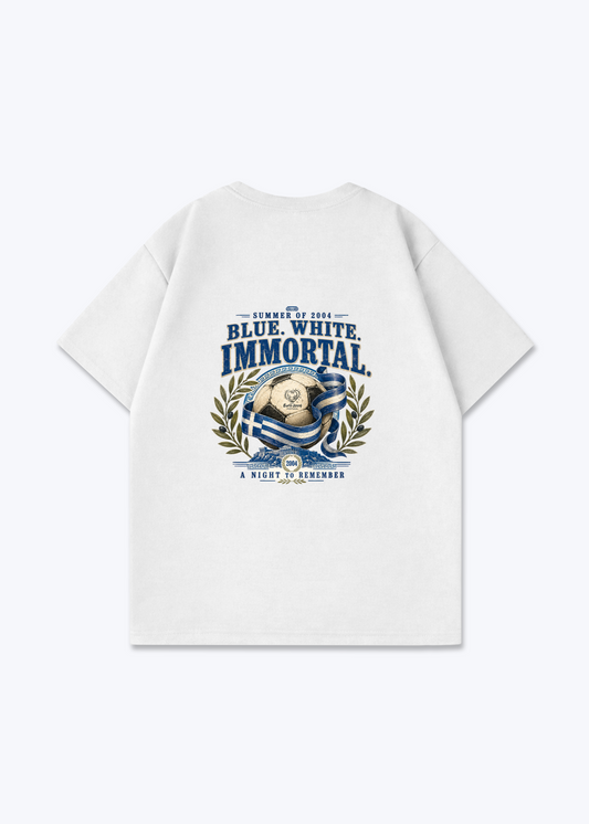 Blue White Immortal Oversized Shirt - White Back (Designed)