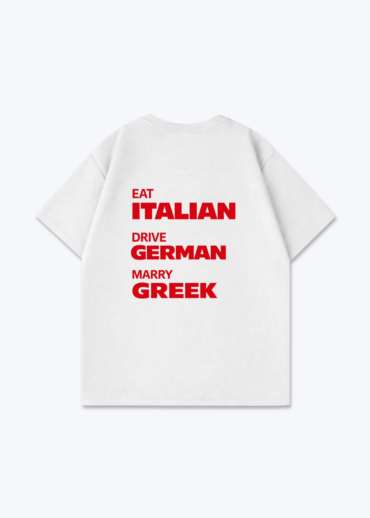 EAT DRIVE MARRY OVERSIZED SHIRT - White Back (Designed)