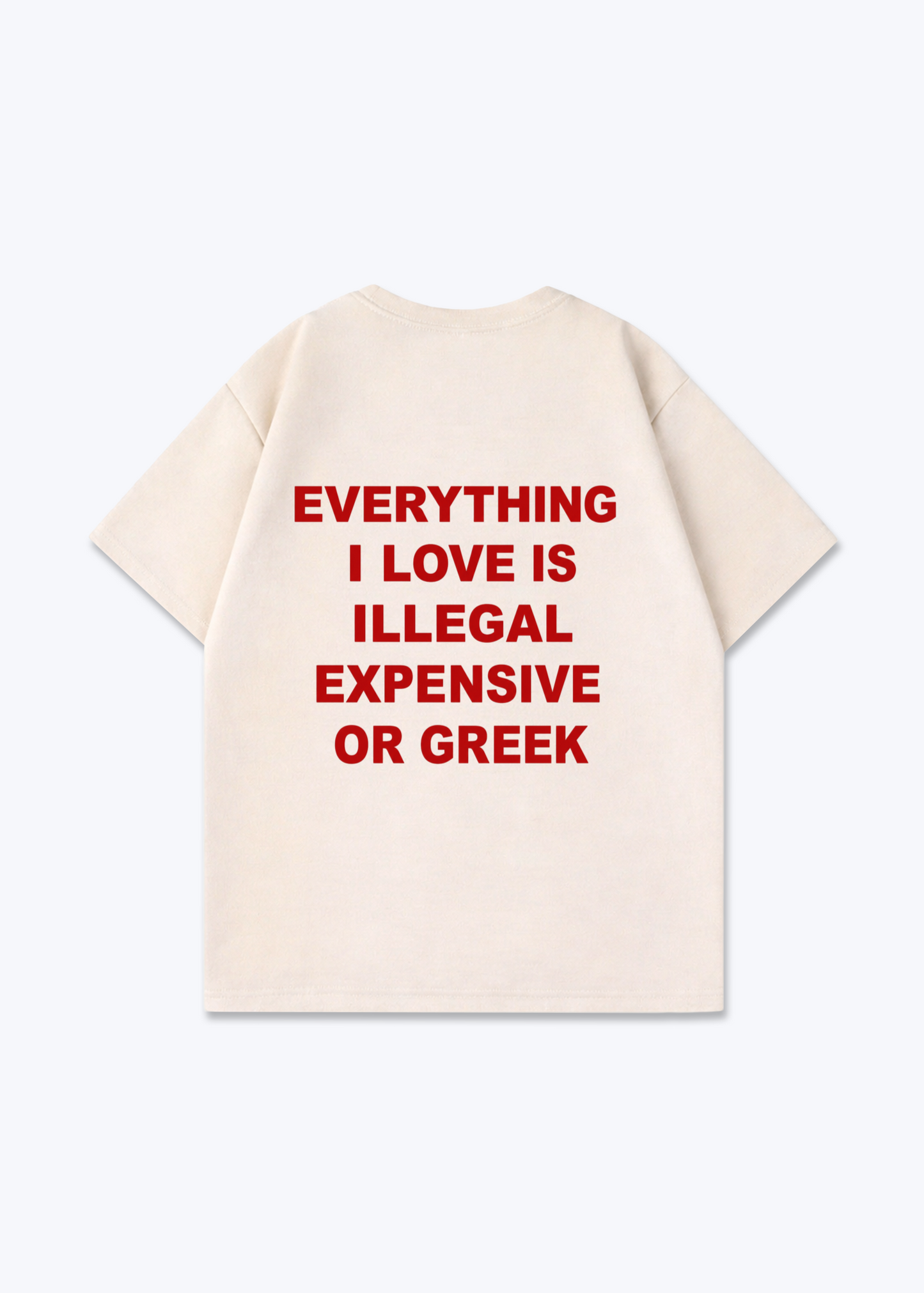 EVERYTHING I LOVE OVERSIZED SHIRT - Beige Back (Designed)