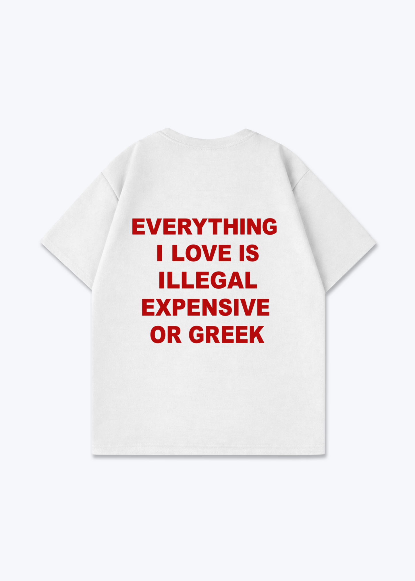 EVERYTHING I LOVE OVERSIZED SHIRT - White Back (Designed)
