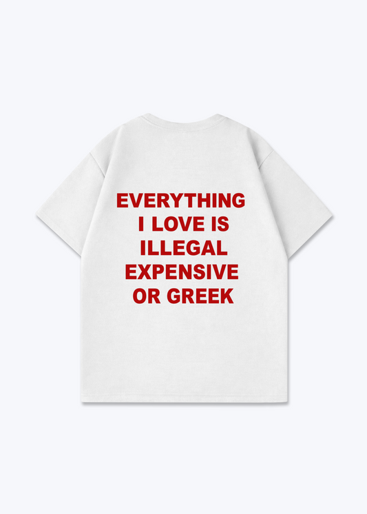 EVERYTHING I LOVE OVERSIZED SHIRT - White Back (Designed)